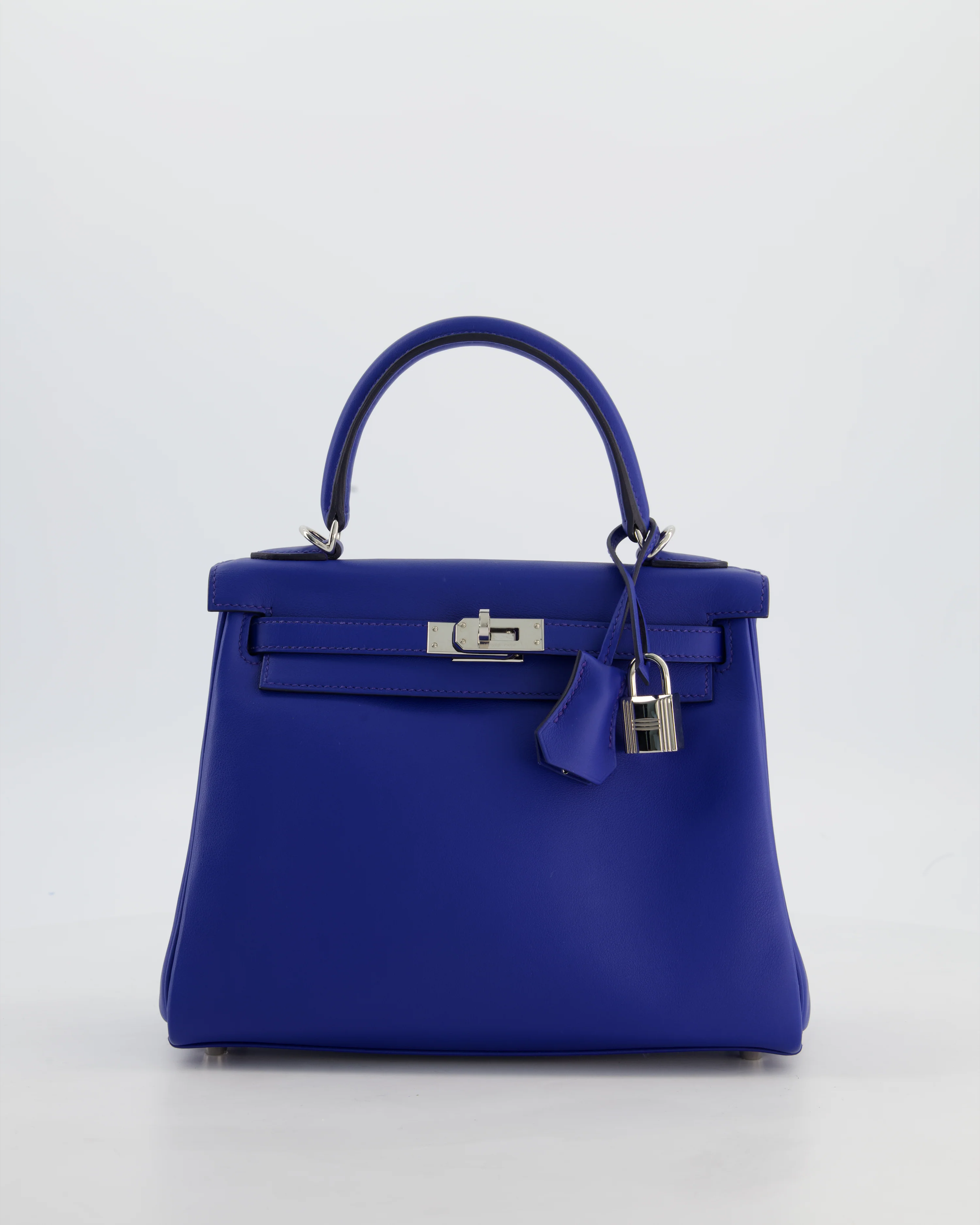Hermès Kelly 25 Retourne Bag in Bleu France Swift Leather Bleu with Palladium Hardware - Image 2