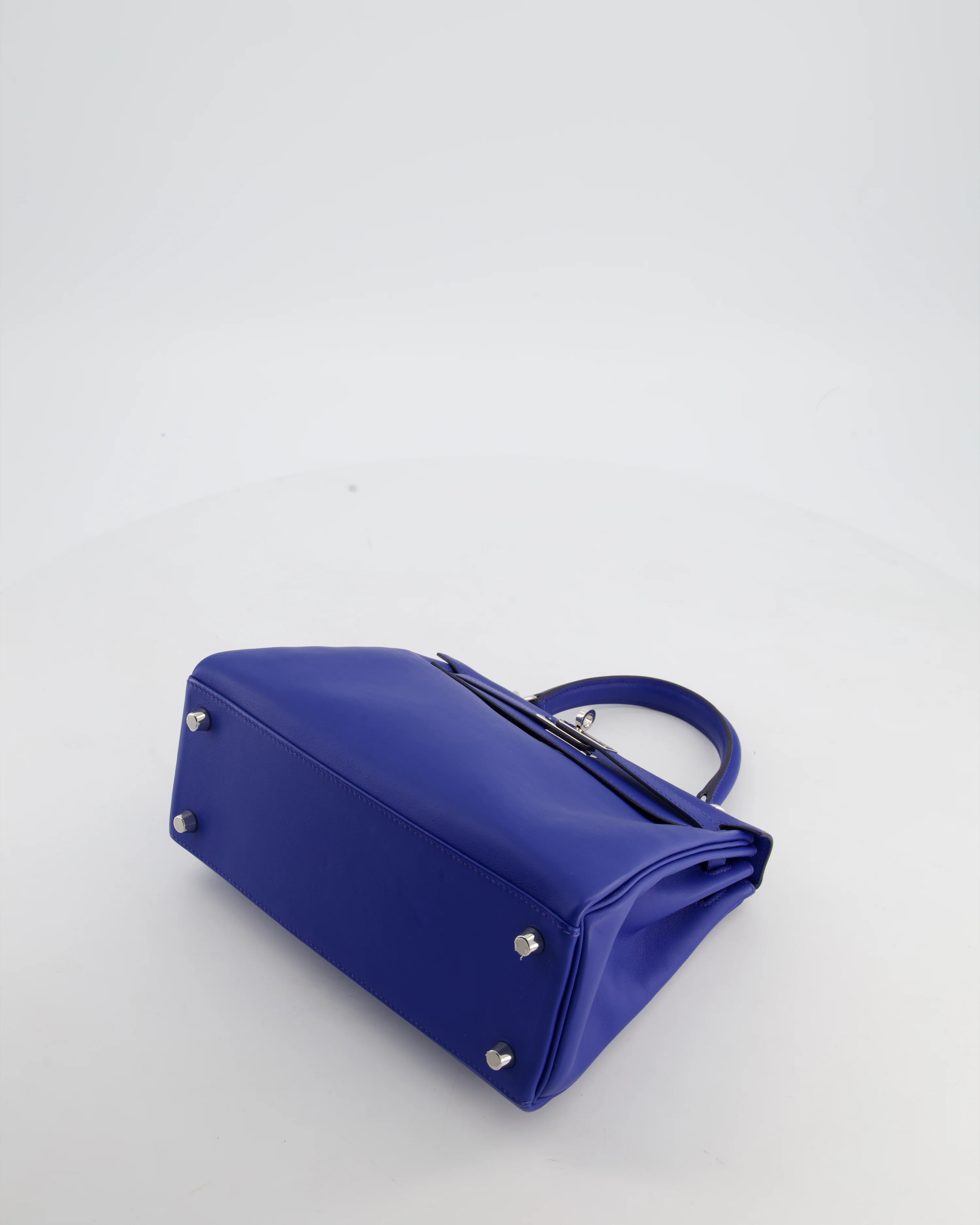 Hermès Kelly 25 Retourne Bag in Bleu France Swift Leather Bleu with Palladium Hardware - Image 20