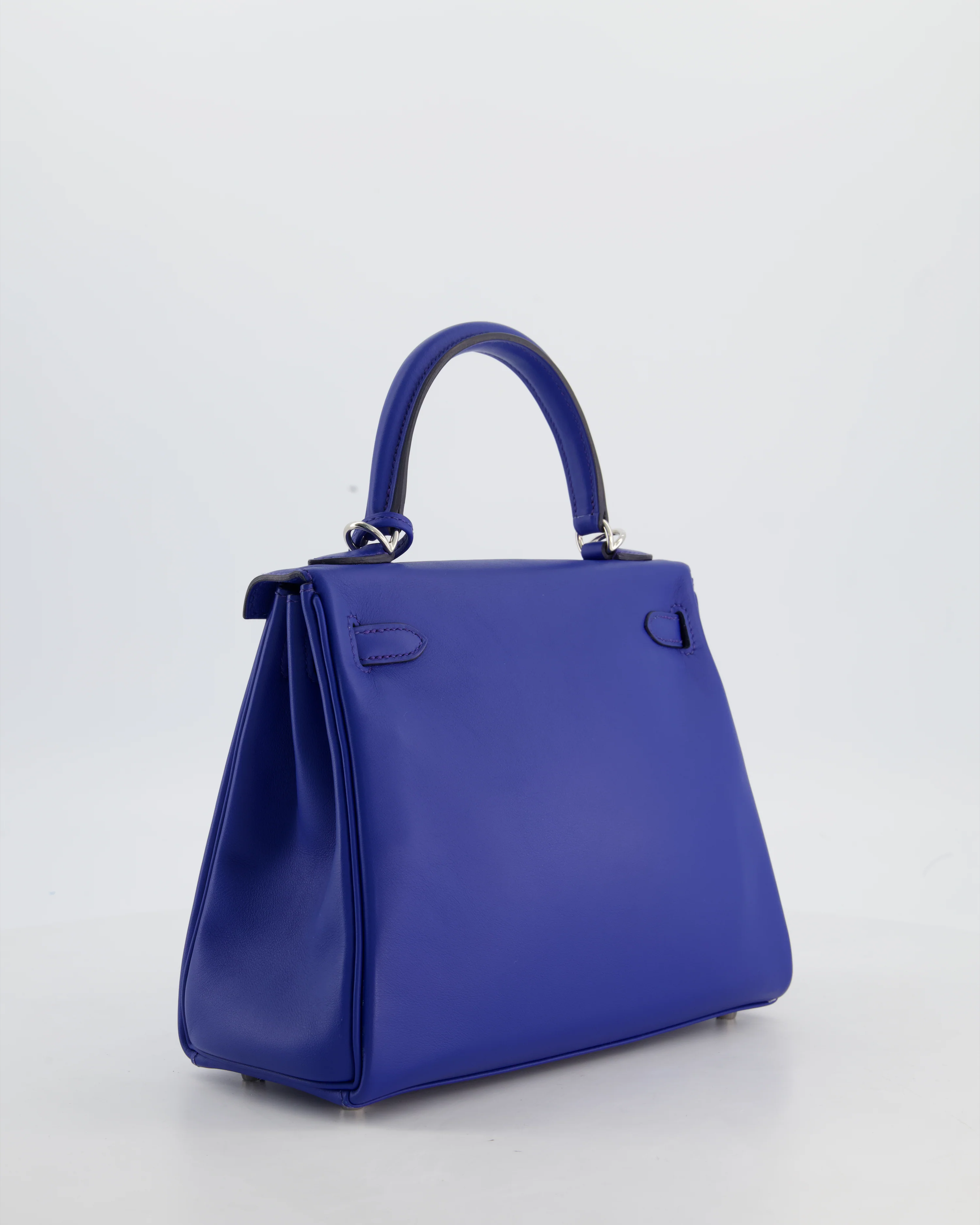 Hermès Kelly 25 Retourne Bag in Bleu France Swift Leather Bleu with Palladium Hardware - Image 8