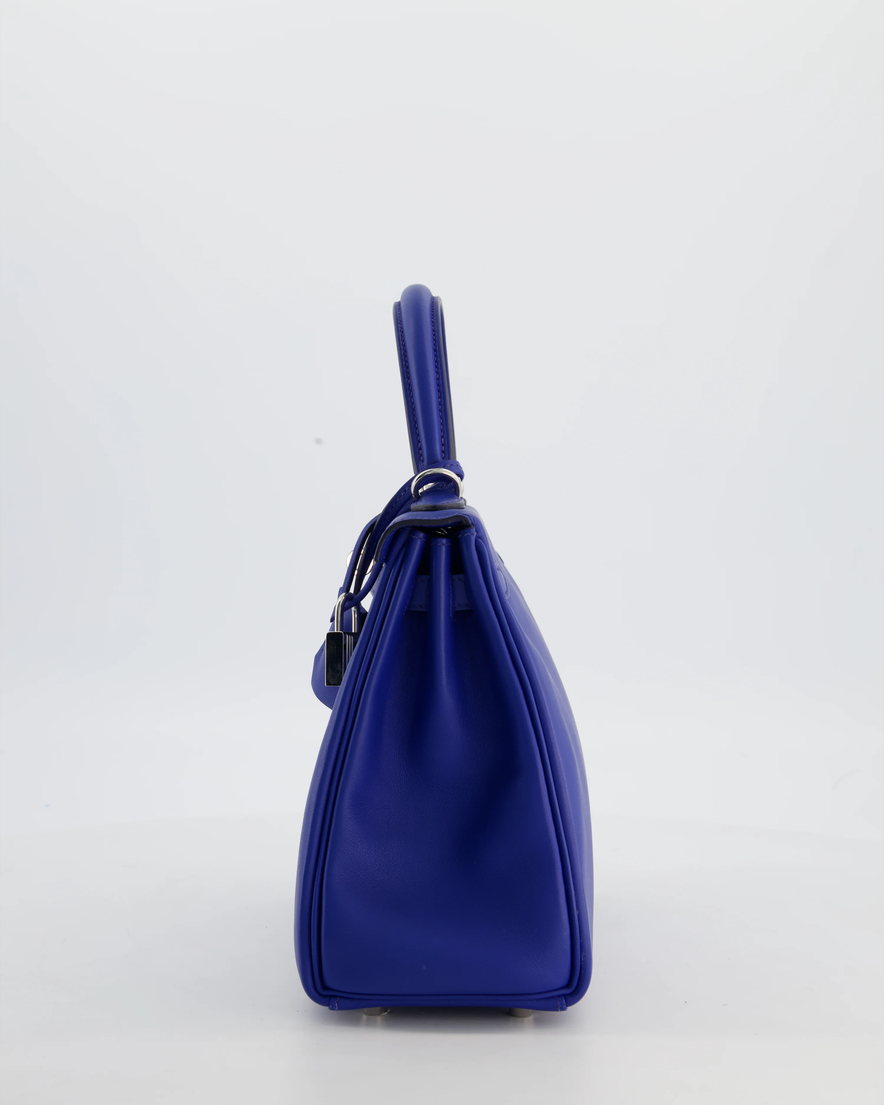 Hermès Kelly 25 Retourne Bag in Bleu France Swift Leather Bleu with Palladium Hardware - Image 9