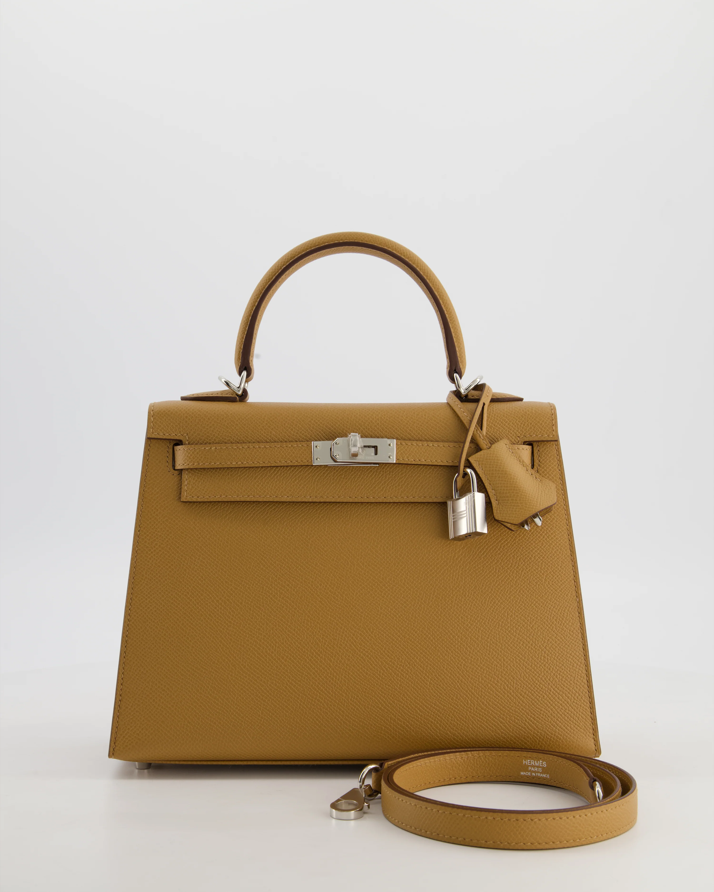 Hermès Kelly 25 Sellier Bag in Biscuit Epsom Leather with Palladium Hardware - Image 22