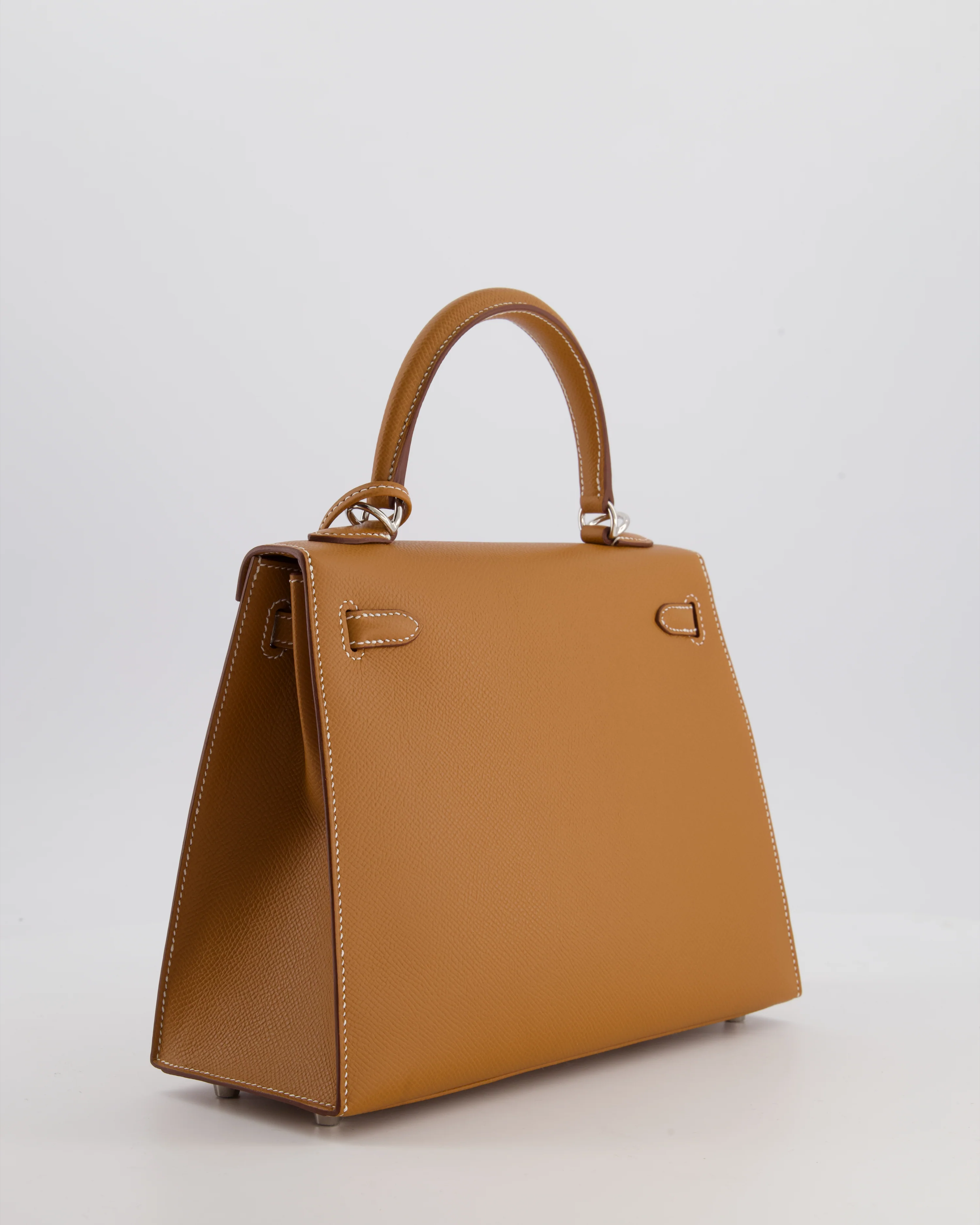 Hermès Kelly 25 Sellier Bag in Gold Epsom Leather with Palladium Hardware - Image 8