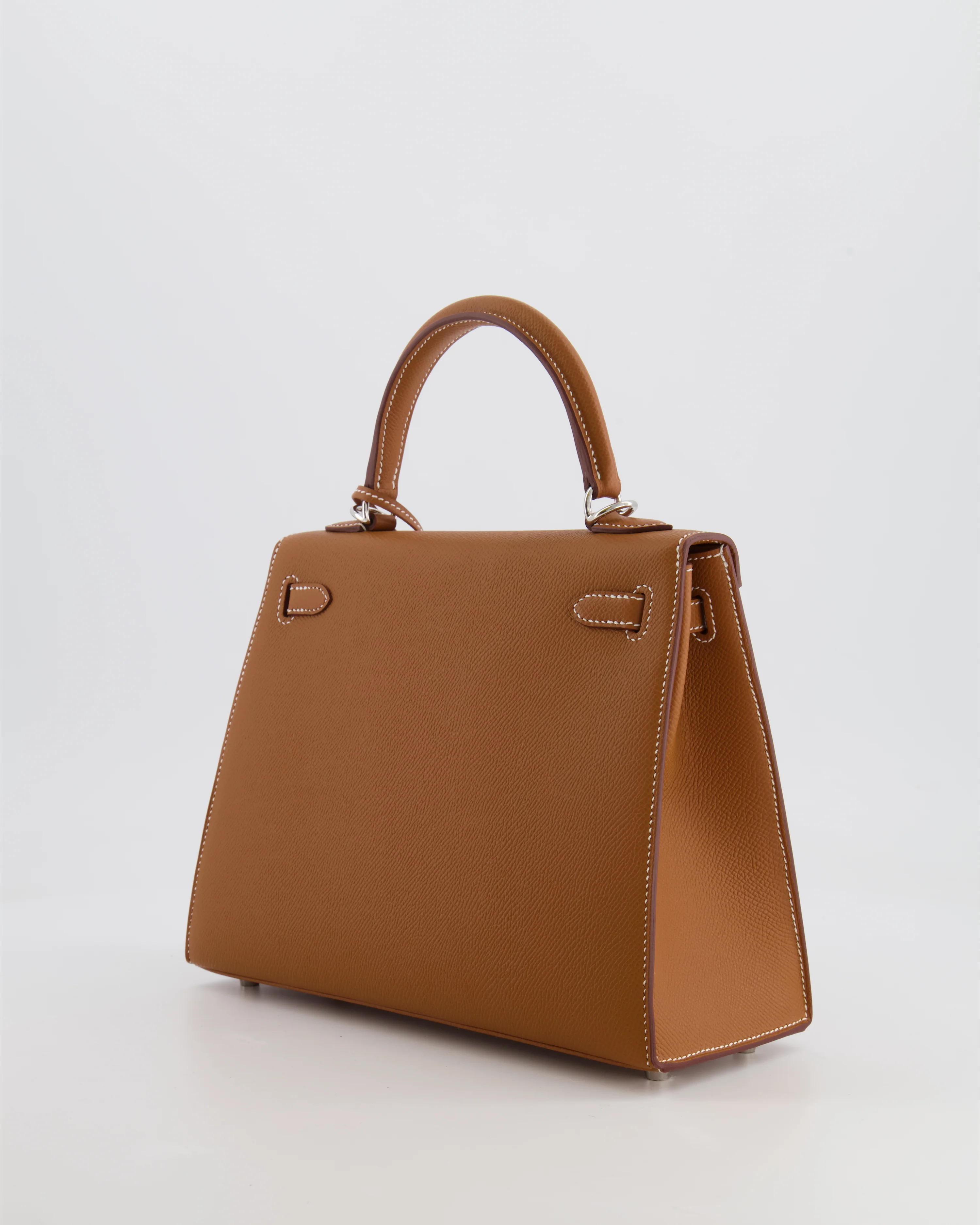 Hermès Kelly 25 Sellier Bag in Gold Epsom Leather with Palladium Hardware - Image 7