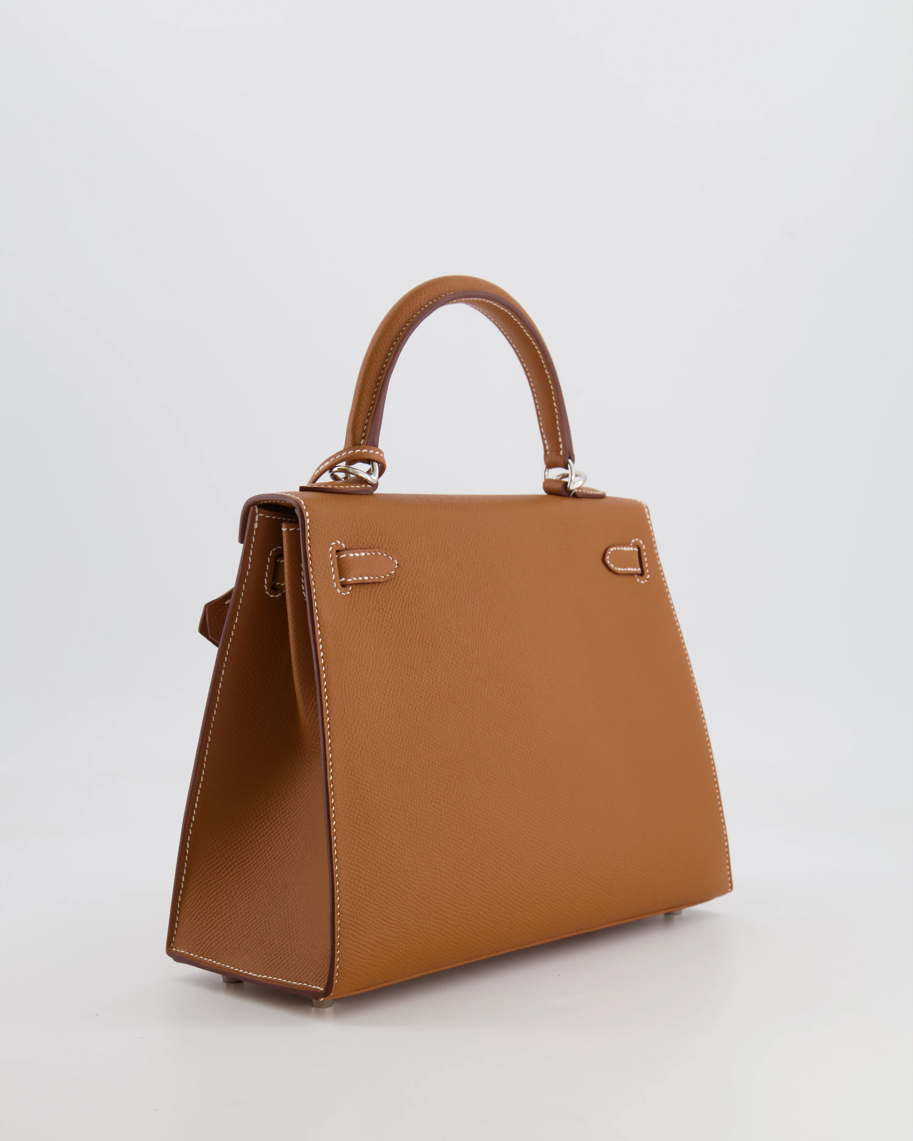 Hermès Kelly 25 Sellier Bag in Gold Epsom Leather with Palladium Hardware - Image 8