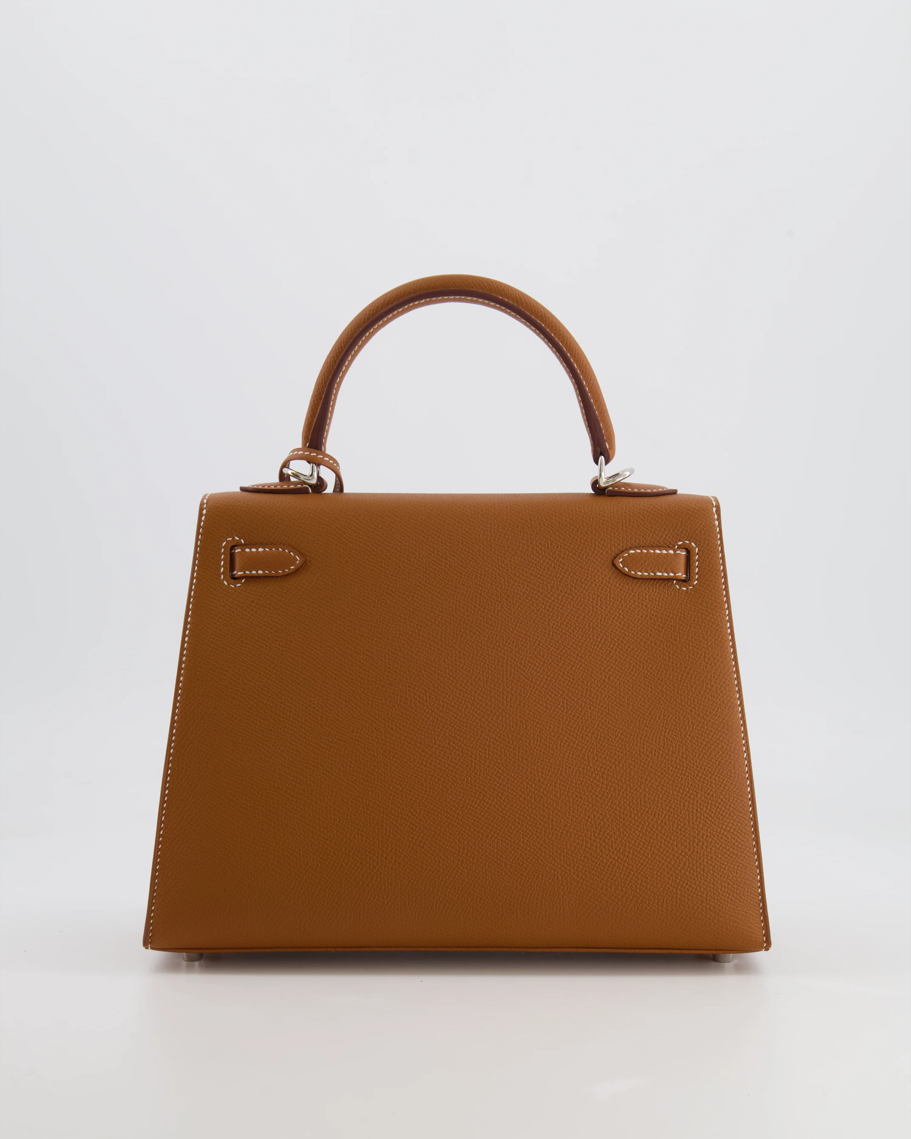 Hermès Kelly 25 Sellier Bag in Gold Epsom Leather with Palladium Hardware - Image 9