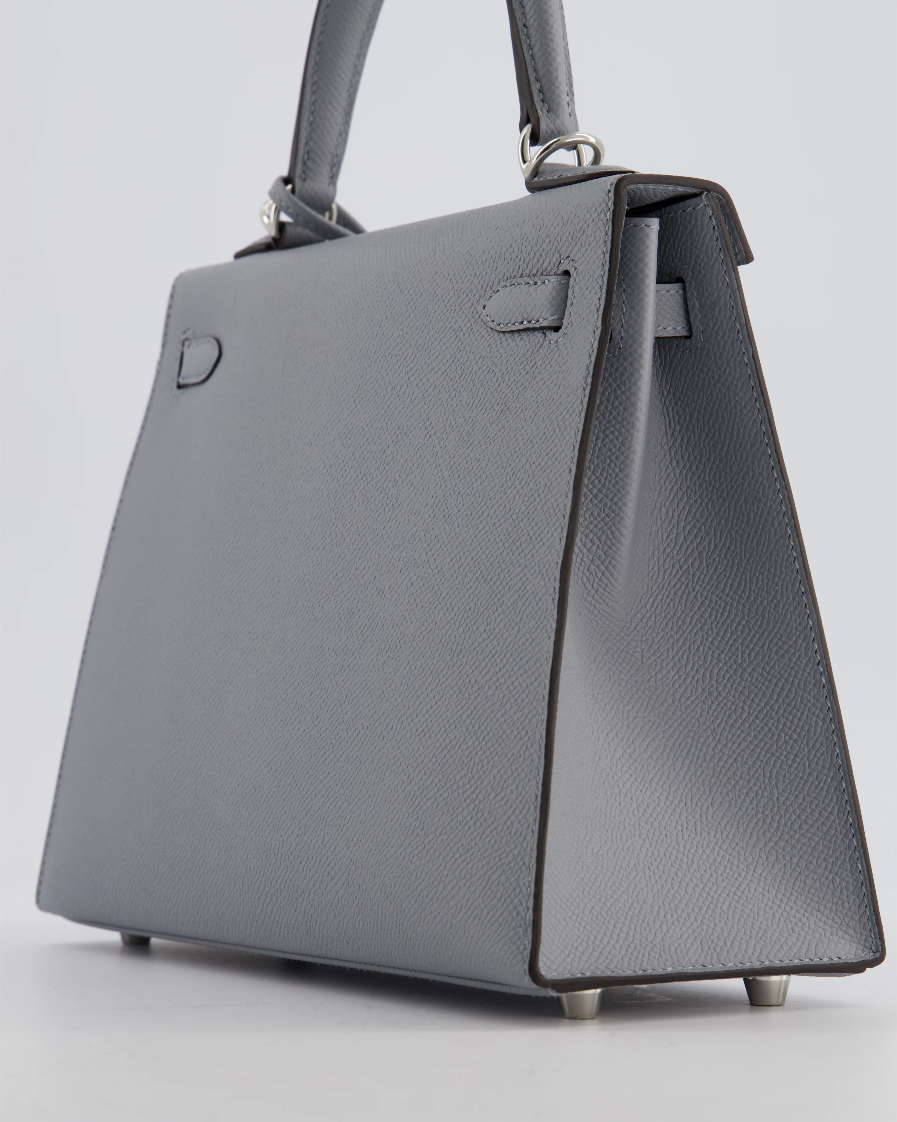 Hermès Kelly 25 Sellier Bag in Gris Pantin Epsom Leather with Palladium Hardware - Image 14