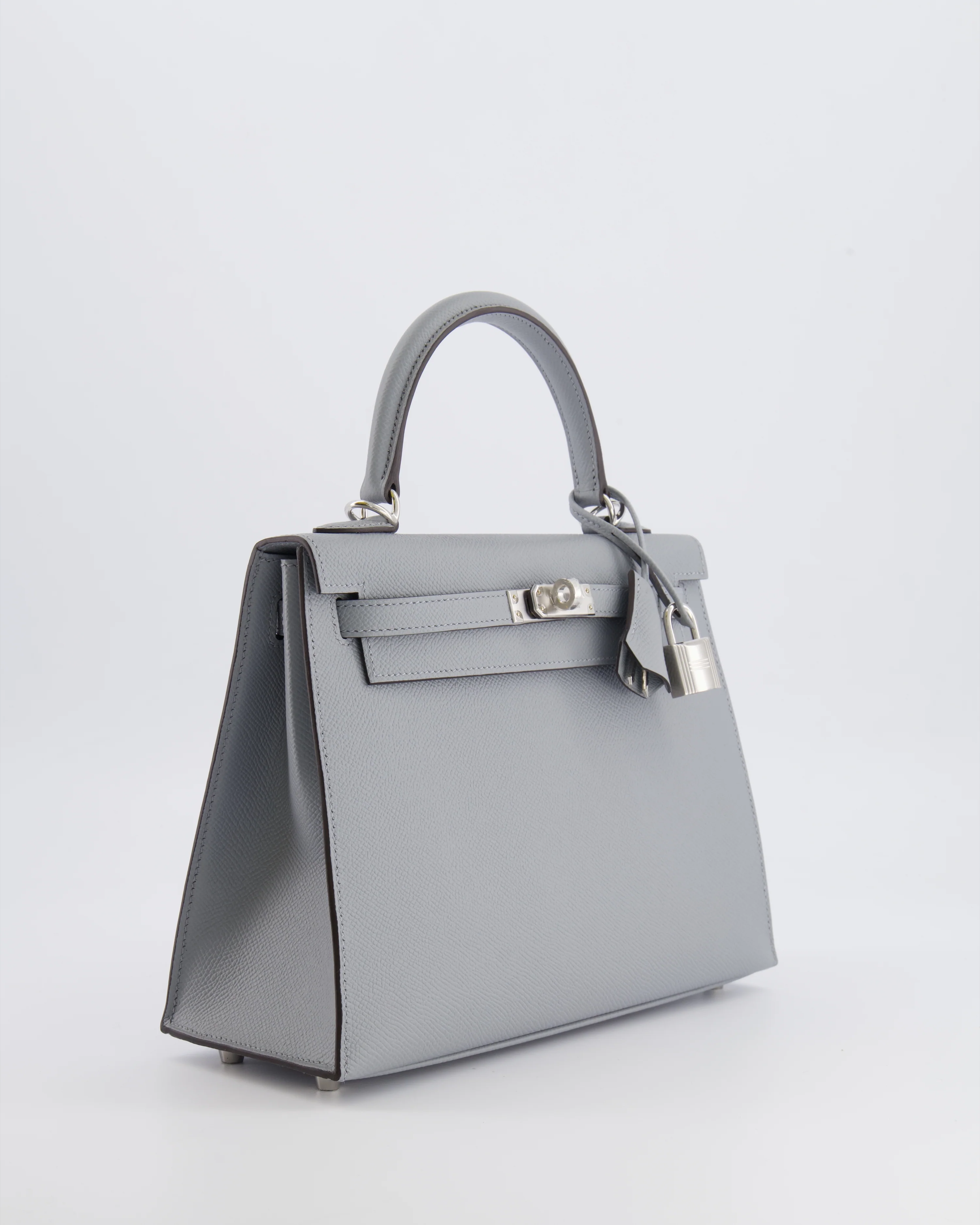 Hermès Kelly 25 Sellier Bag in Gris Pantin Epsom Leather with Palladium Hardware - Image 5
