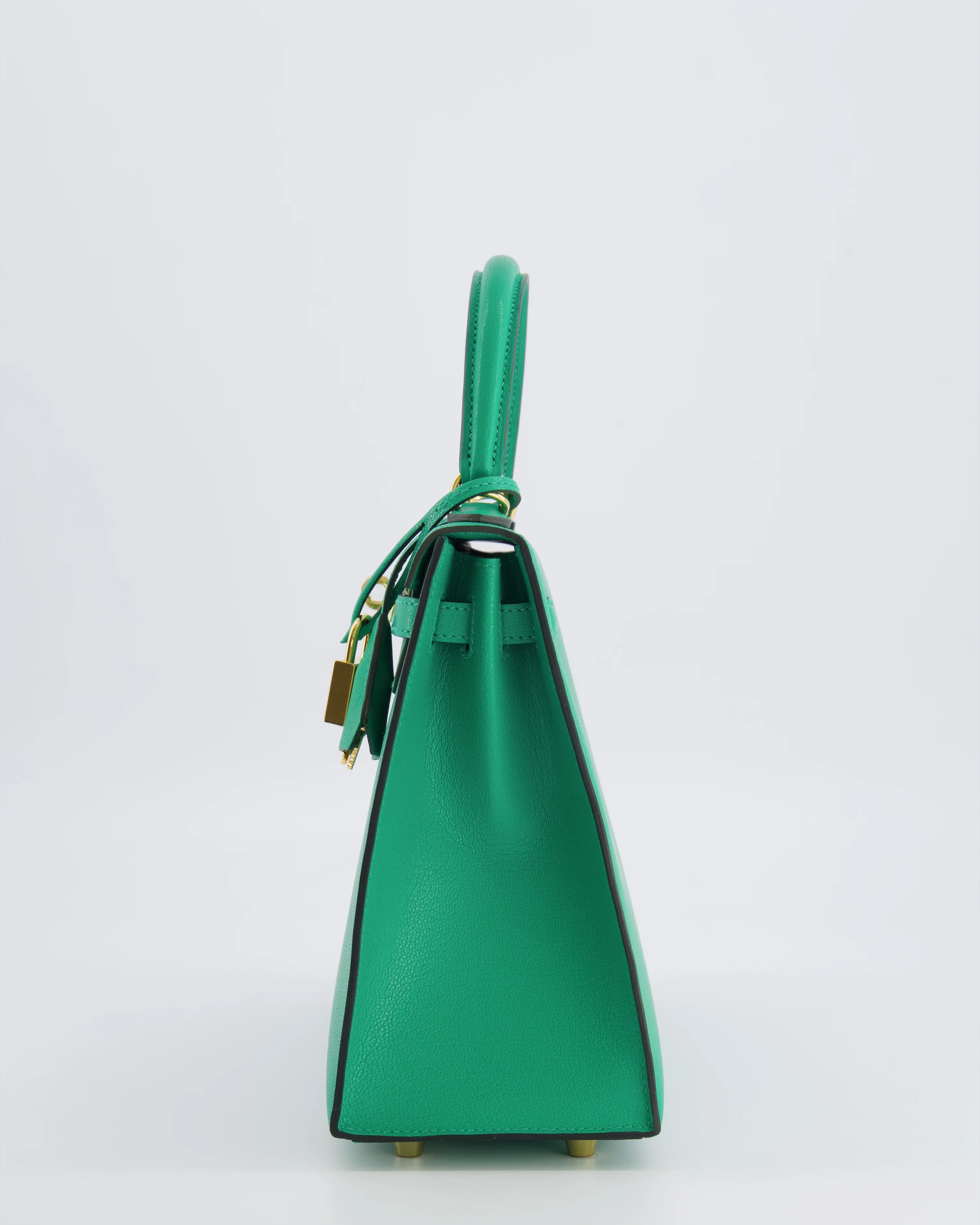 Hermès Kelly 25 Sellier Bag in Menthe Chèvre Chamkila Leather with Gold Hardware - Image 10