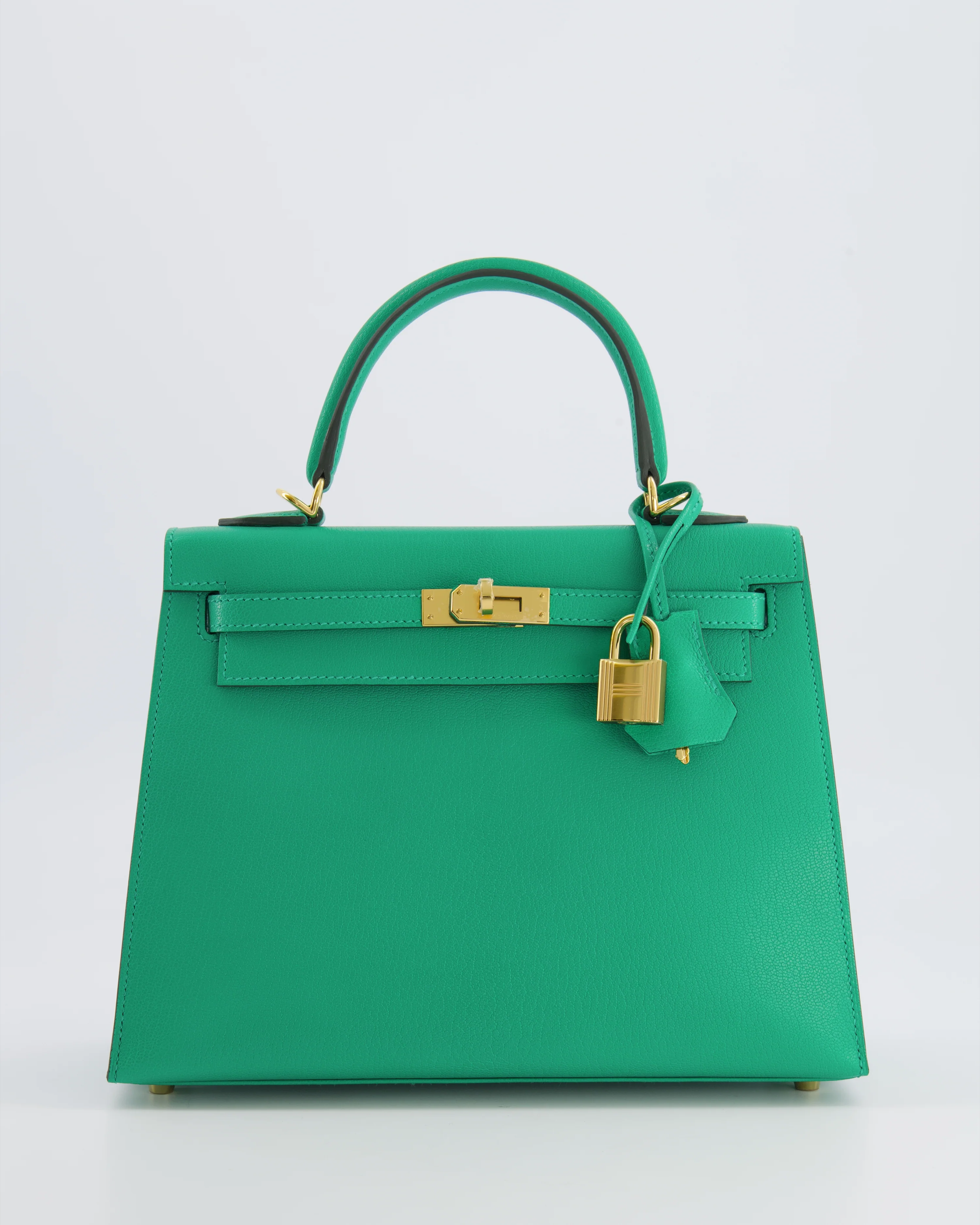 Hermès Kelly 25 Sellier Bag in Menthe Chèvre Chamkila Leather with Gold Hardware - Image 2