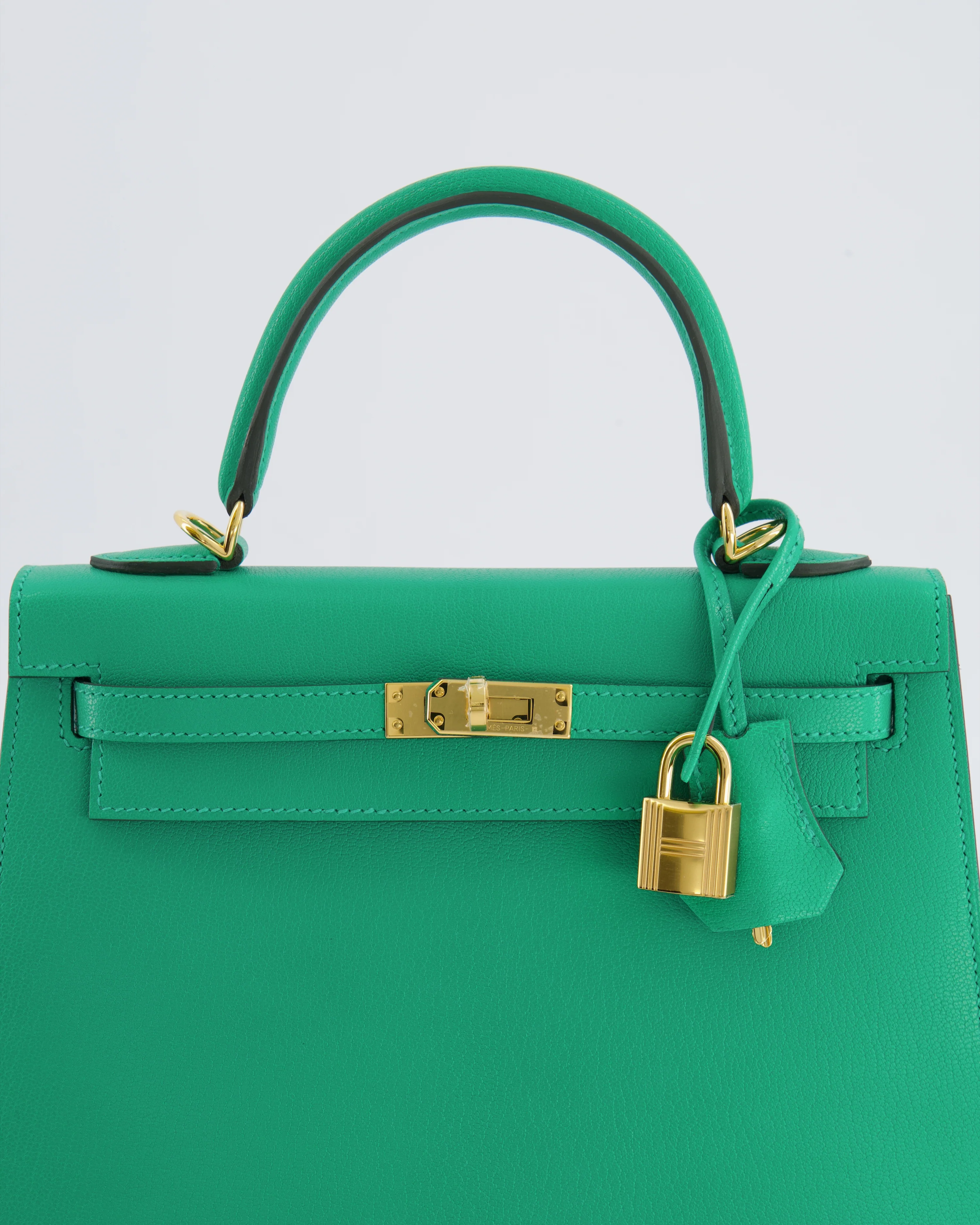 Hermès Kelly 25 Sellier Bag in Menthe Chèvre Chamkila Leather with Gold Hardware - Image 3