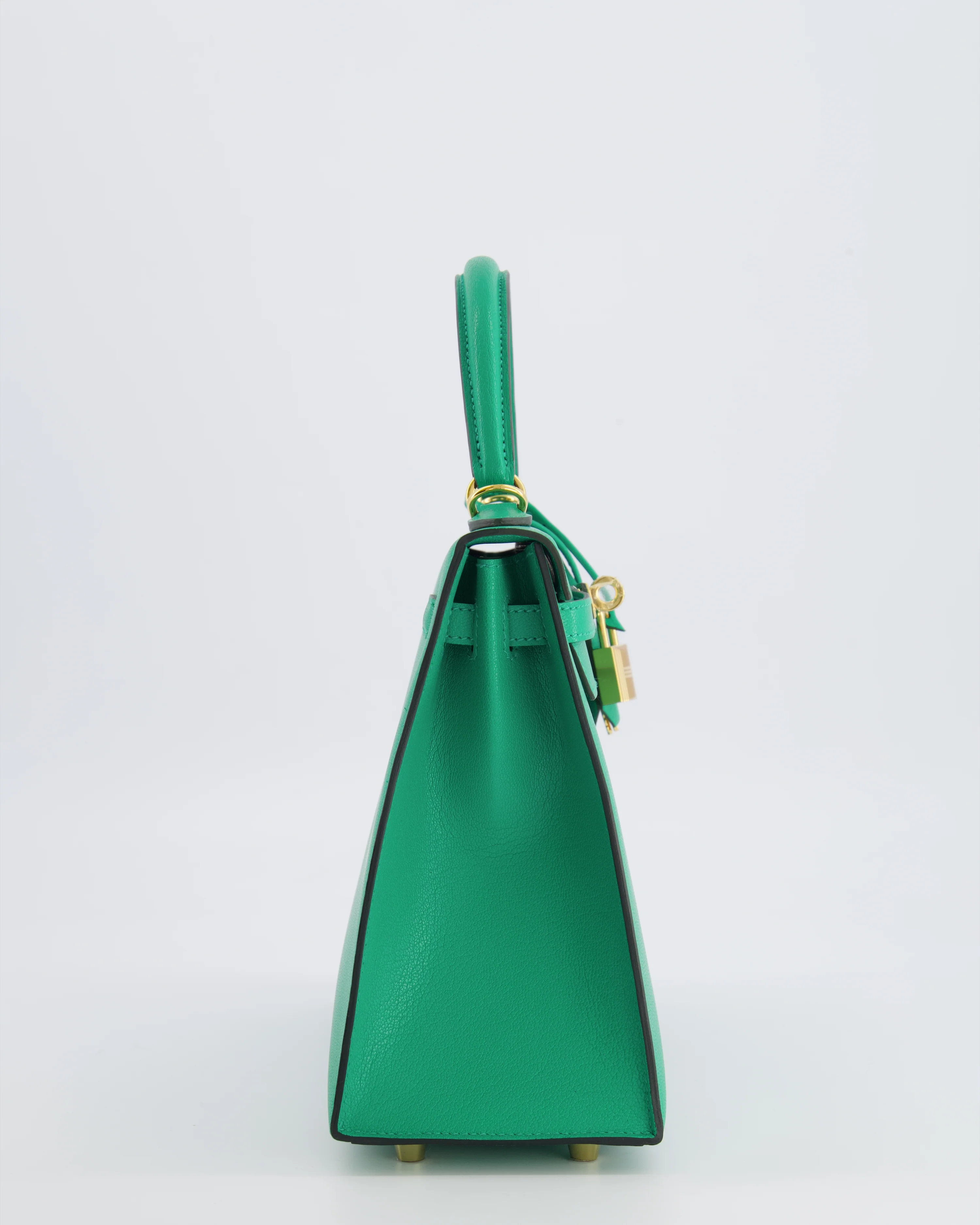 Hermès Kelly 25 Sellier Bag in Menthe Chèvre Chamkila Leather with Gold Hardware - Image 9
