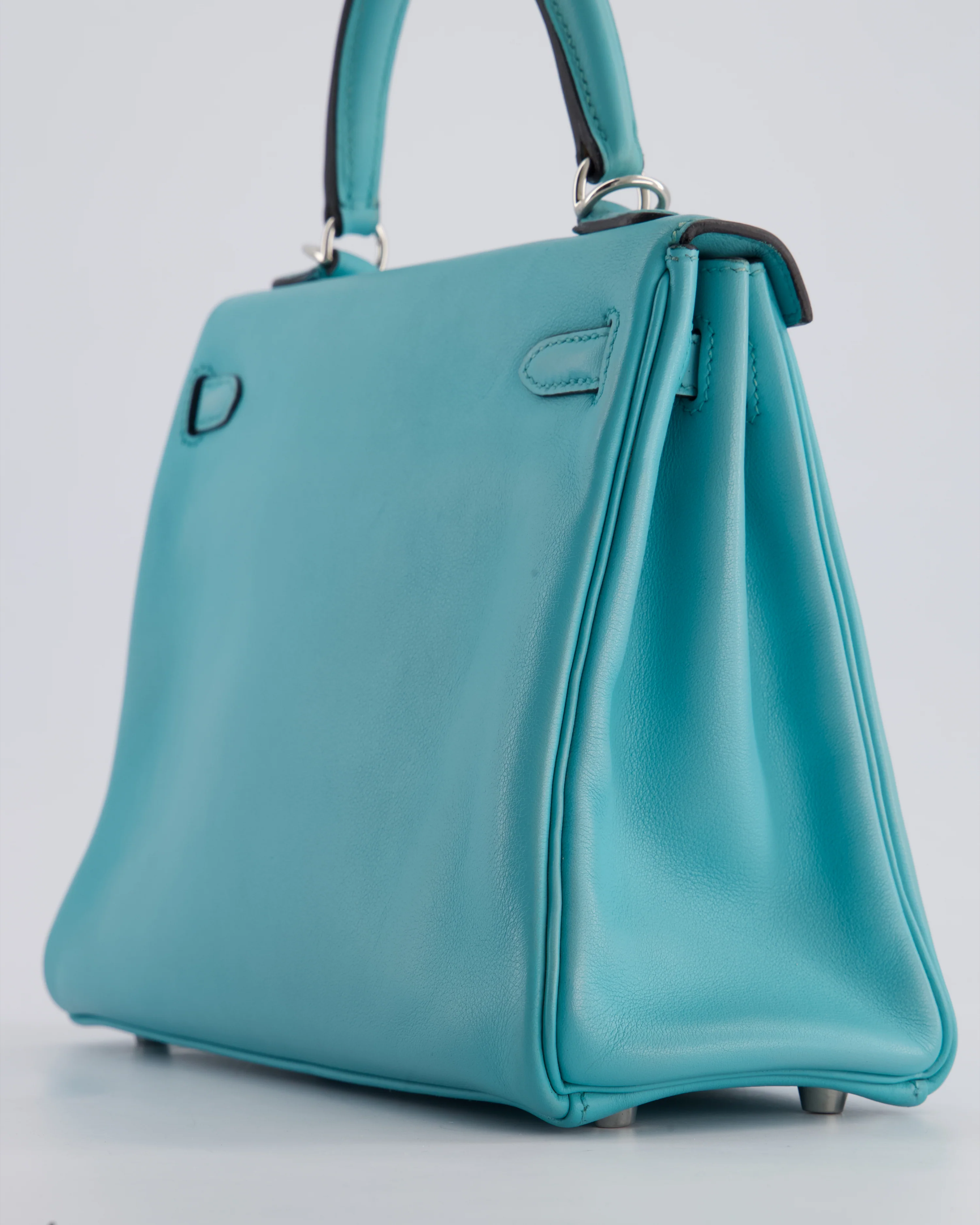 Hermès Kelly 25 Retourne Bag in Bleu Atoll Swift Leather with Palladium Hardware - Image 13