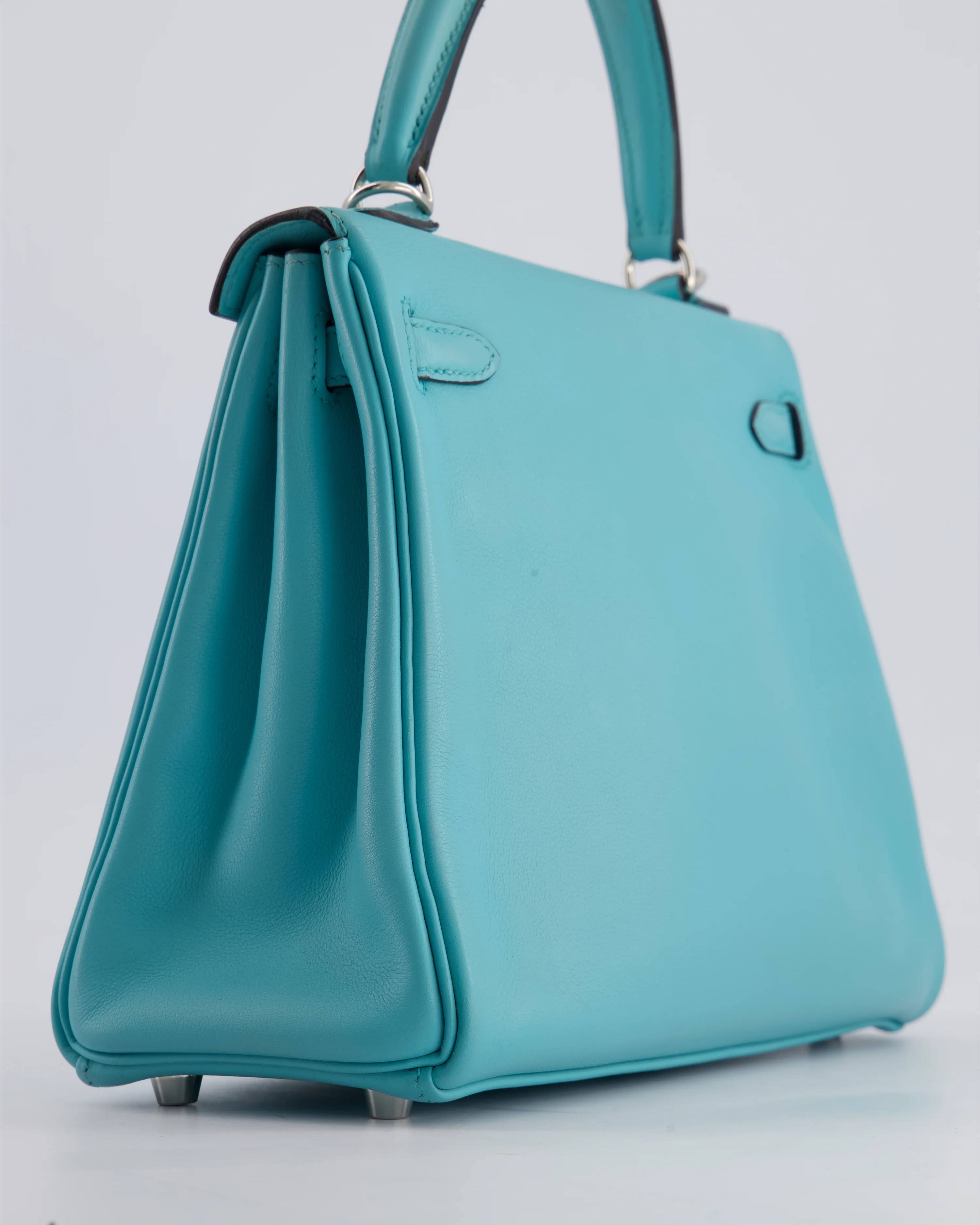 Hermès Kelly 25 Retourne Bag in Bleu Atoll Swift Leather with Palladium Hardware - Image 14