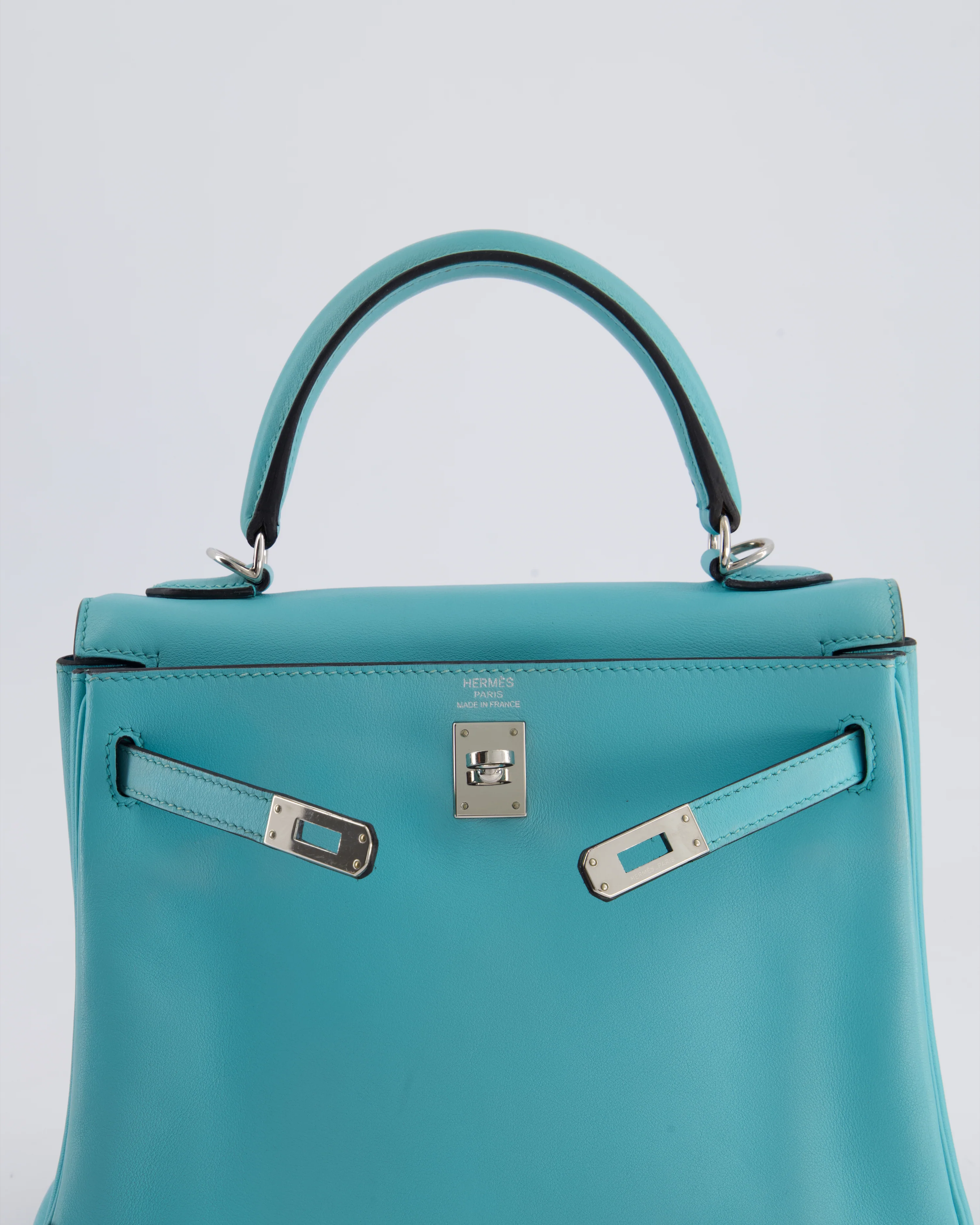 Hermès Kelly 25 Retourne Bag in Bleu Atoll Swift Leather with Palladium Hardware - Image 16