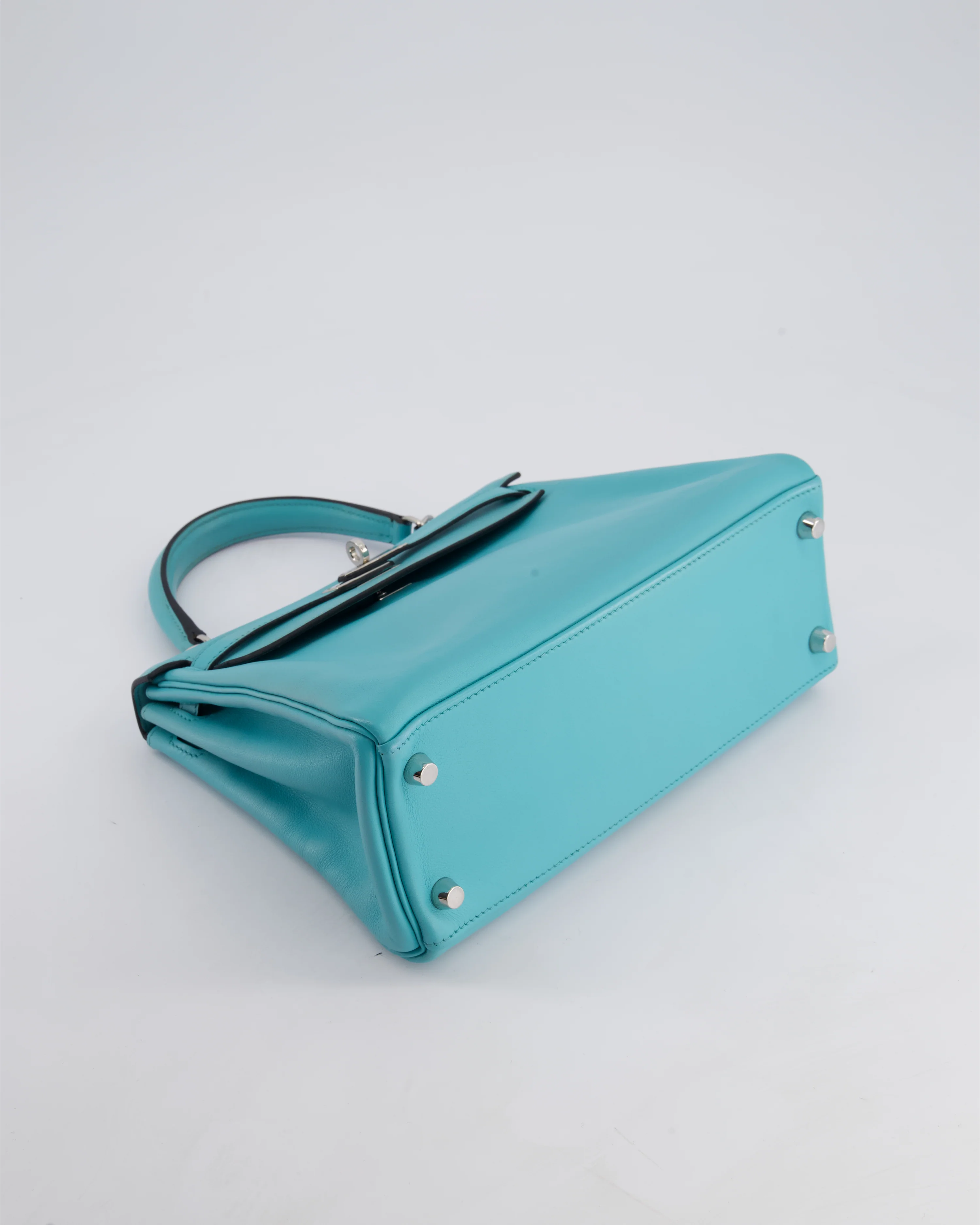 Hermès Kelly 25 Retourne Bag in Bleu Atoll Swift Leather with Palladium Hardware - Image 18