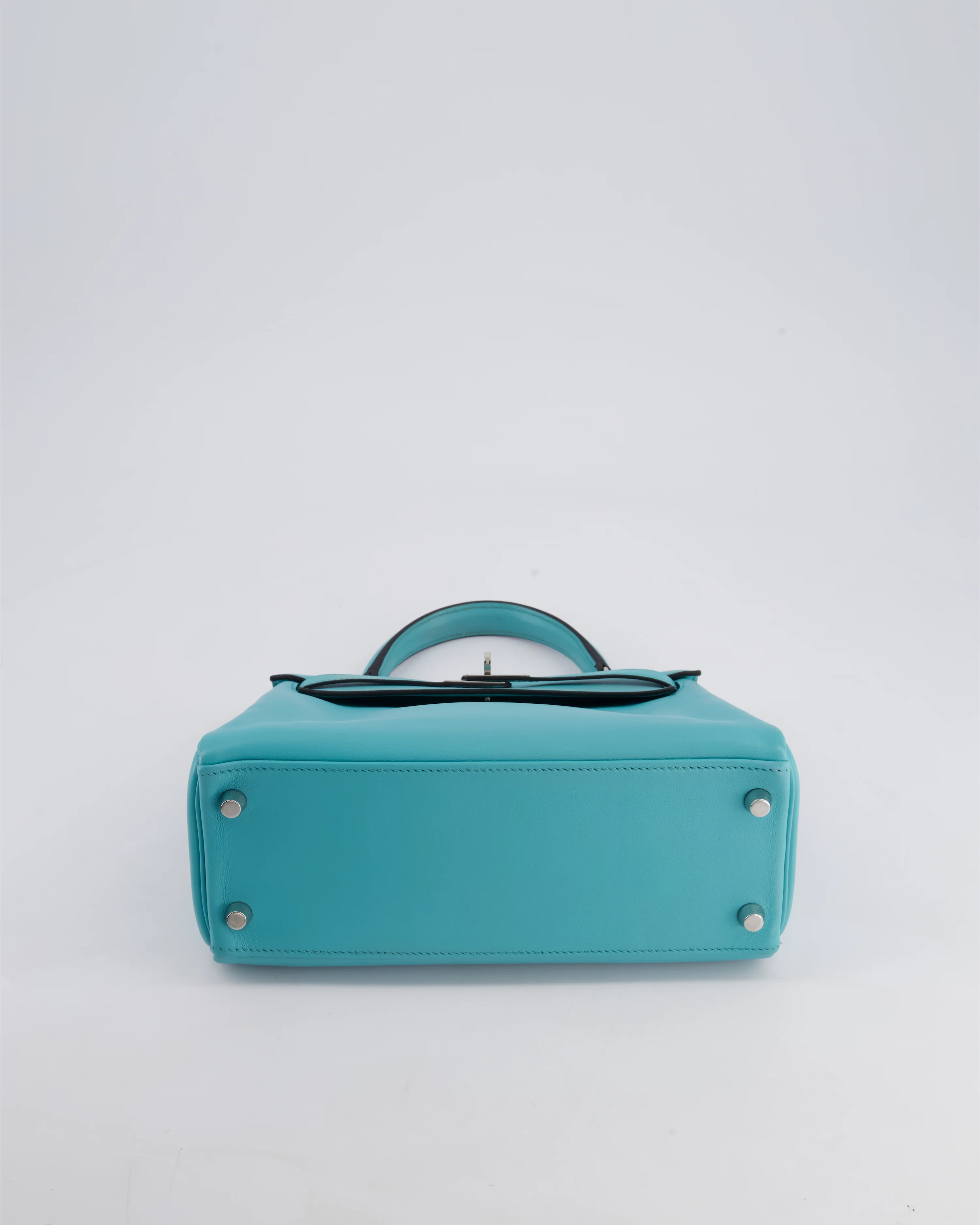 Hermès Kelly 25 Retourne Bag in Bleu Atoll Swift Leather with Palladium Hardware - Image 19
