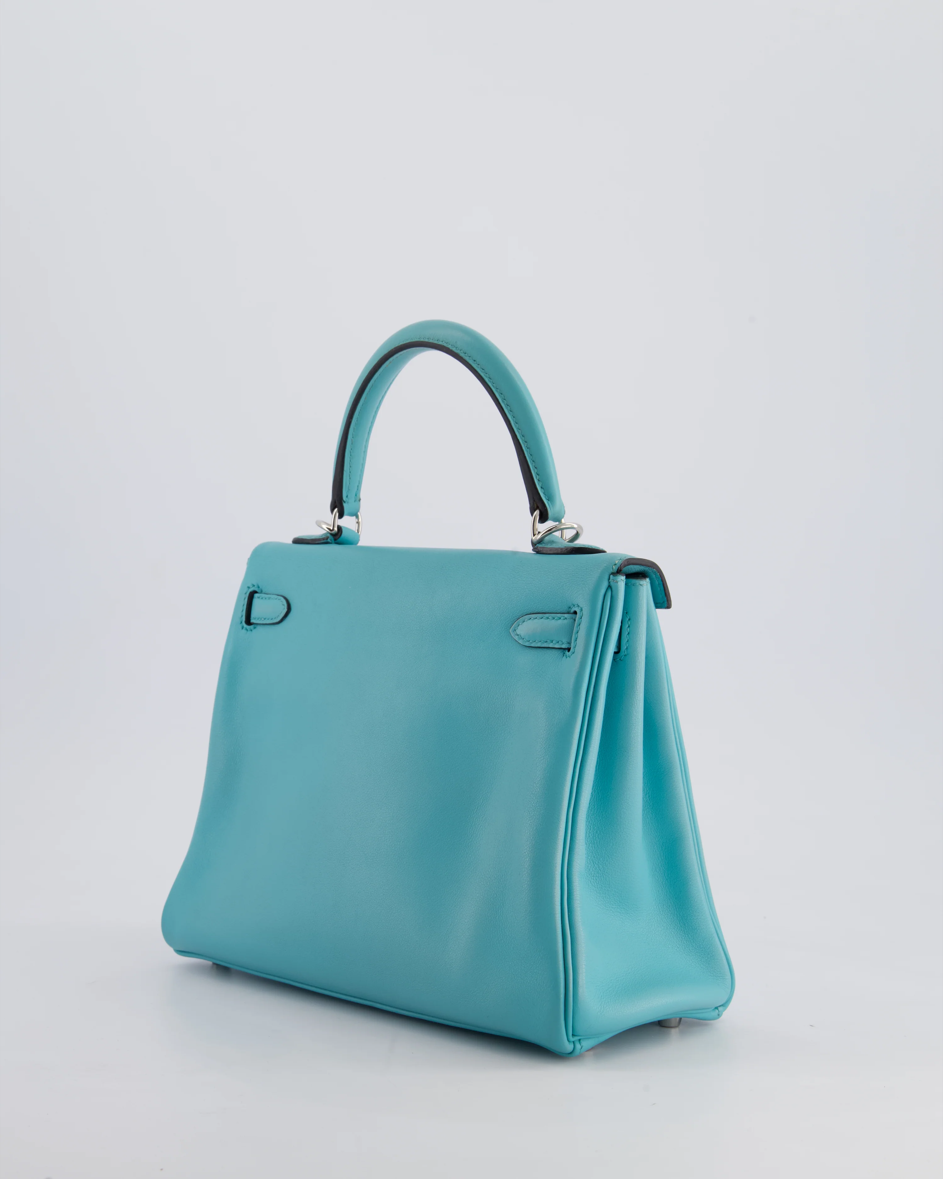 Hermès Kelly 25 Retourne Bag in Bleu Atoll Swift Leather with Palladium Hardware - Image 6