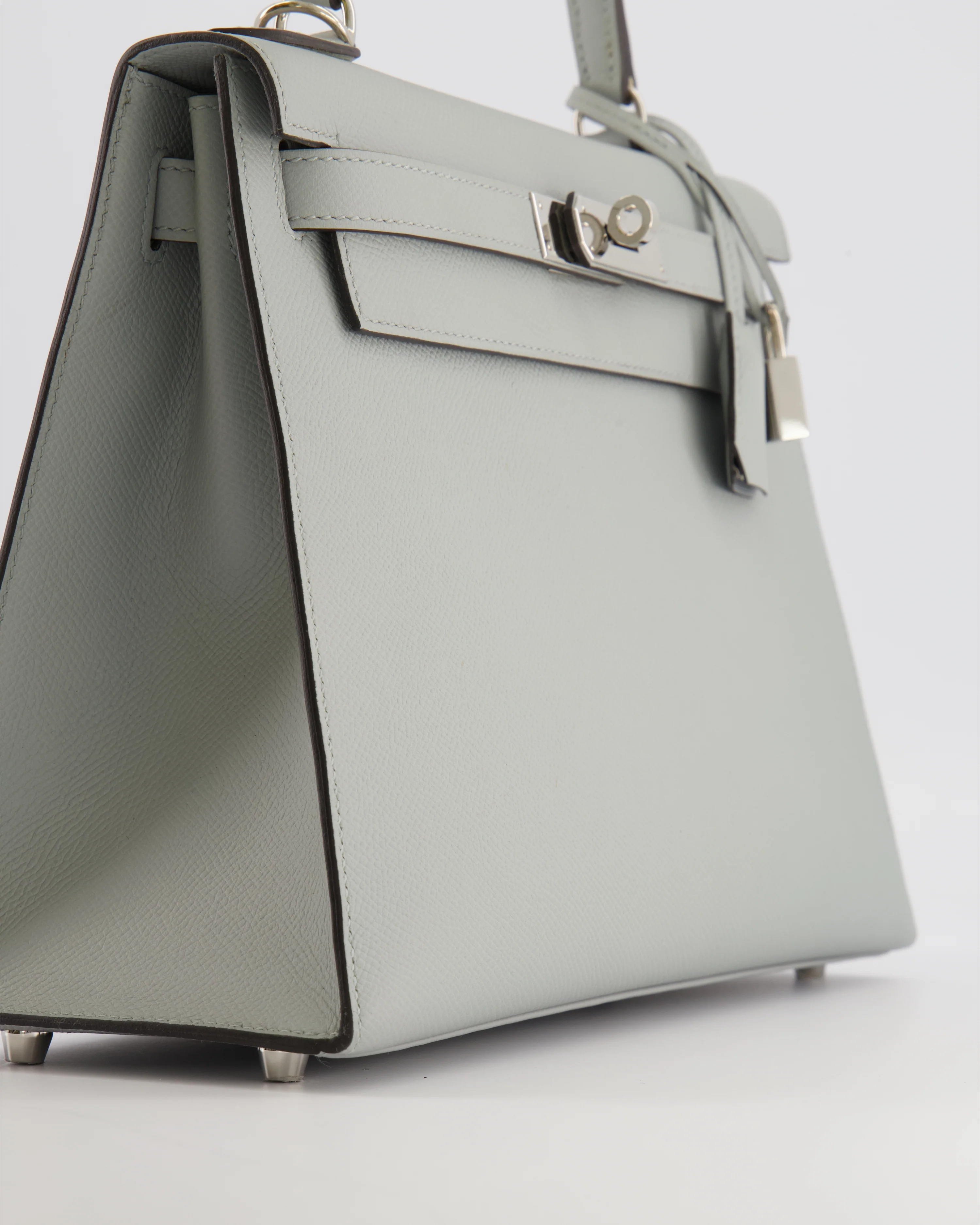 Hermès Kelly 28 Sellier Bag in Bleu Glacier Epsom Leather with Palladium Hardware - Image 13