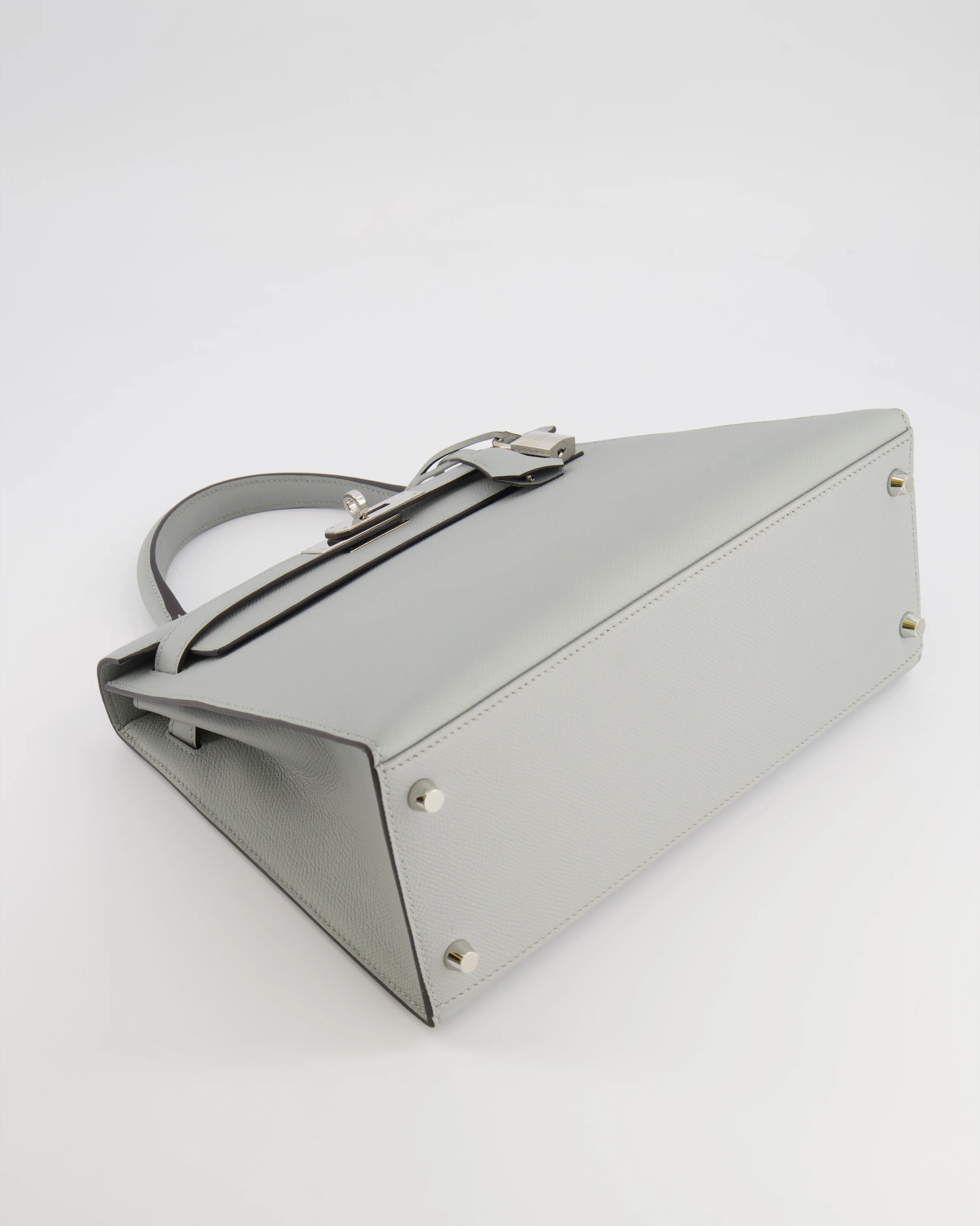 Hermès Kelly 28 Sellier Bag in Bleu Glacier Epsom Leather with Palladium Hardware - Image 20