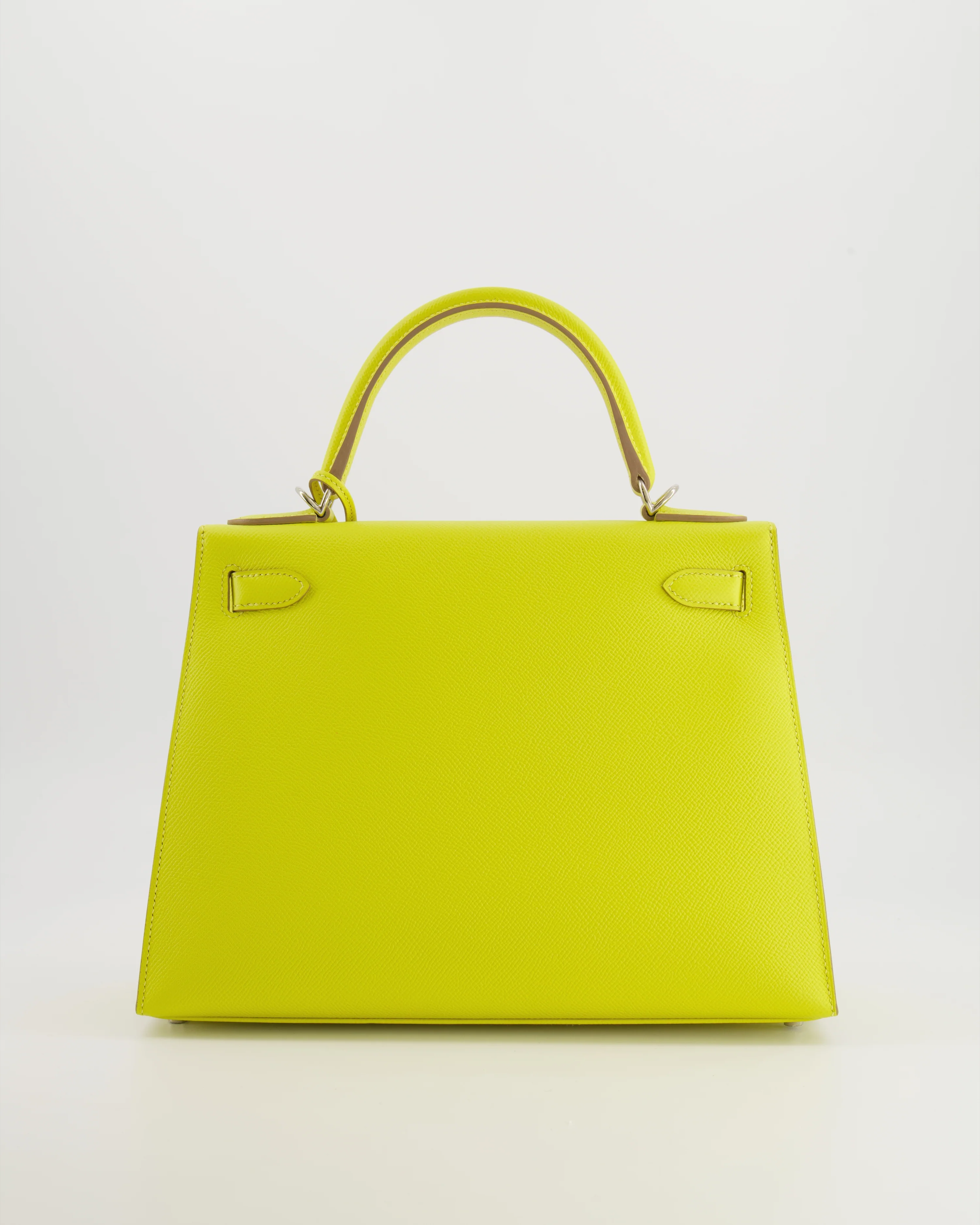Hermès Kelly 28 Sellier Bag in Lime Epsom Leather with Palladium Hardware - Image 10