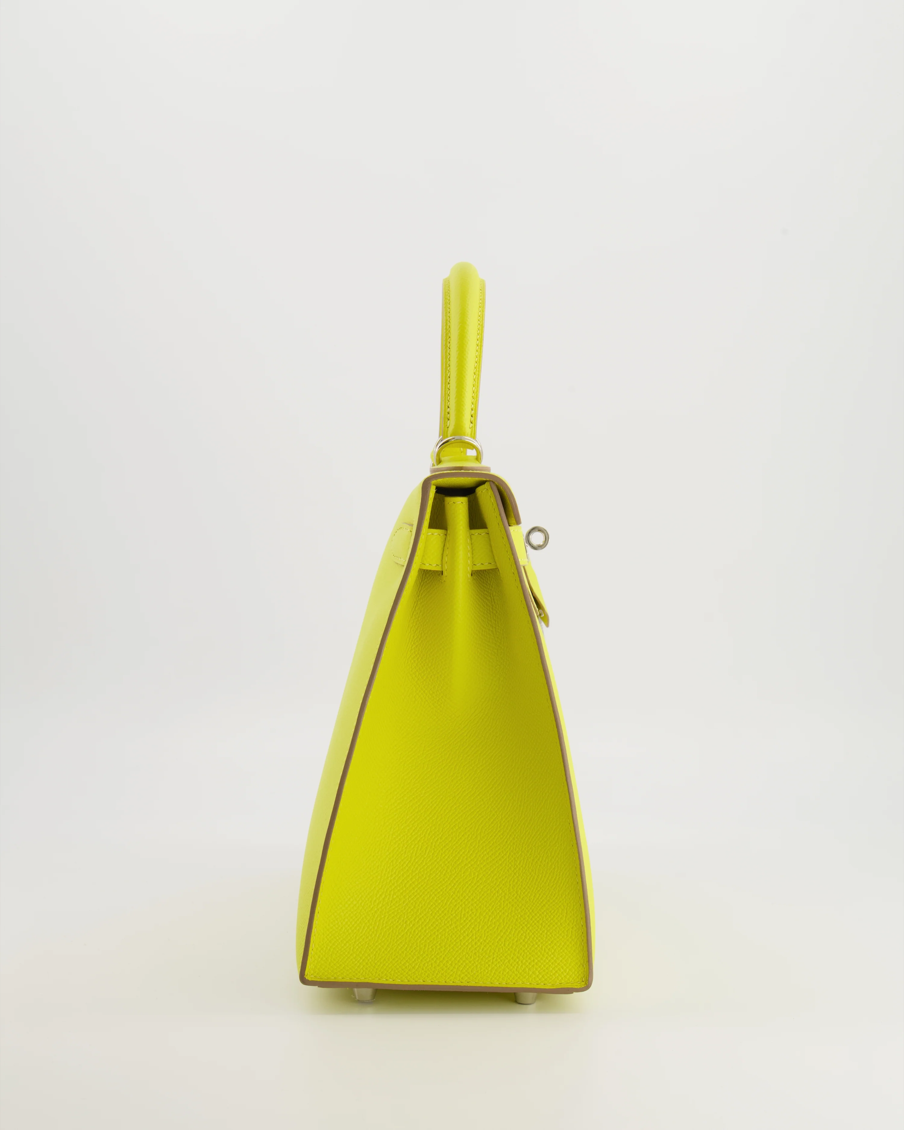 Hermès Kelly 28 Sellier Bag in Lime Epsom Leather with Palladium Hardware - Image 6