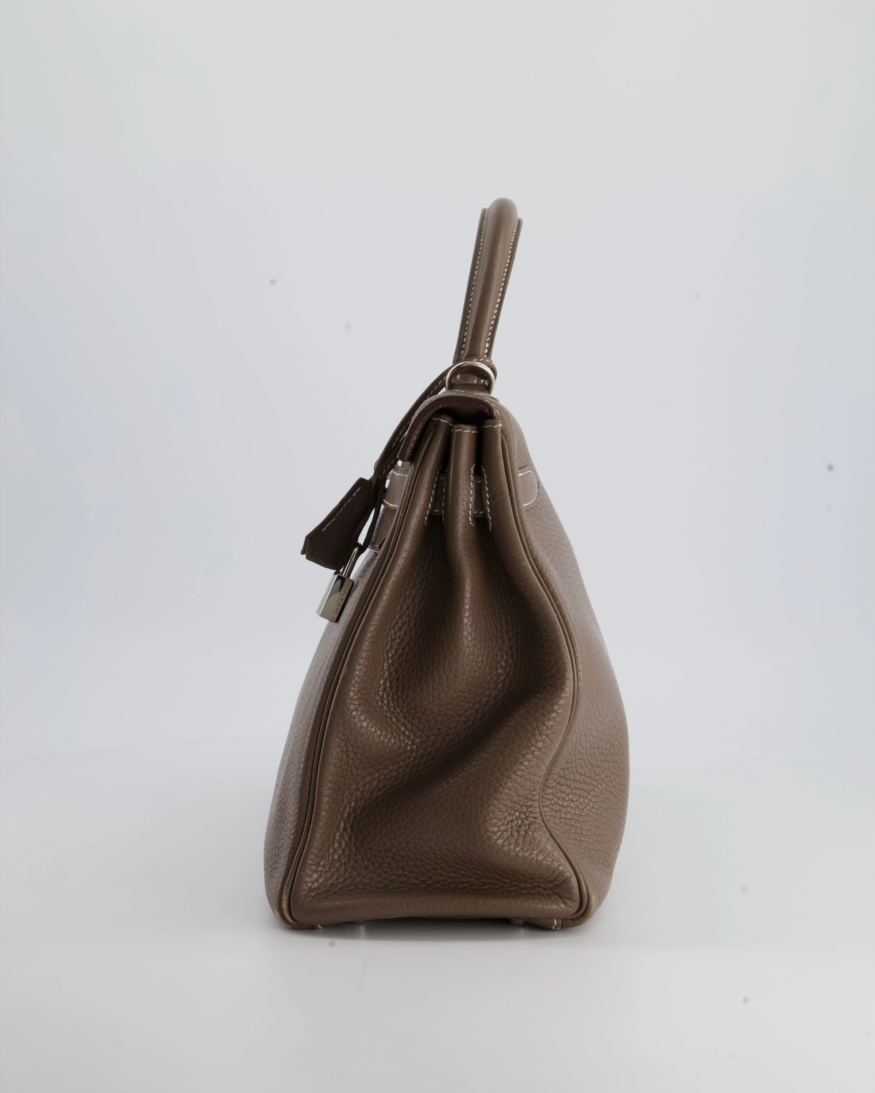 Hermès Kelly 32 Retourne Bag in Etoupe Clemence Leather with Palladium Hardware - Image 10