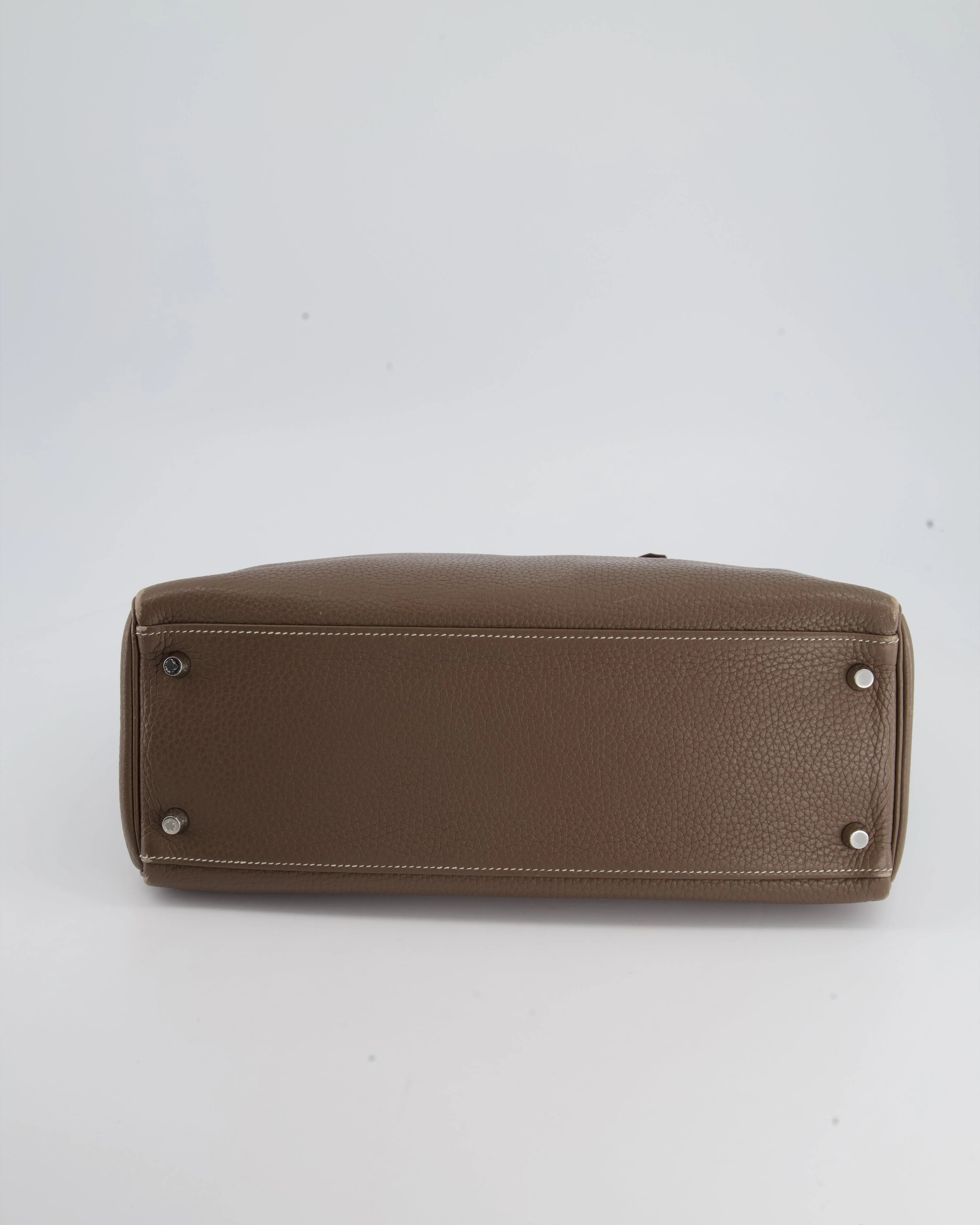 Hermès Kelly 32 Retourne Bag in Etoupe Clemence Leather with Palladium Hardware - Image 15