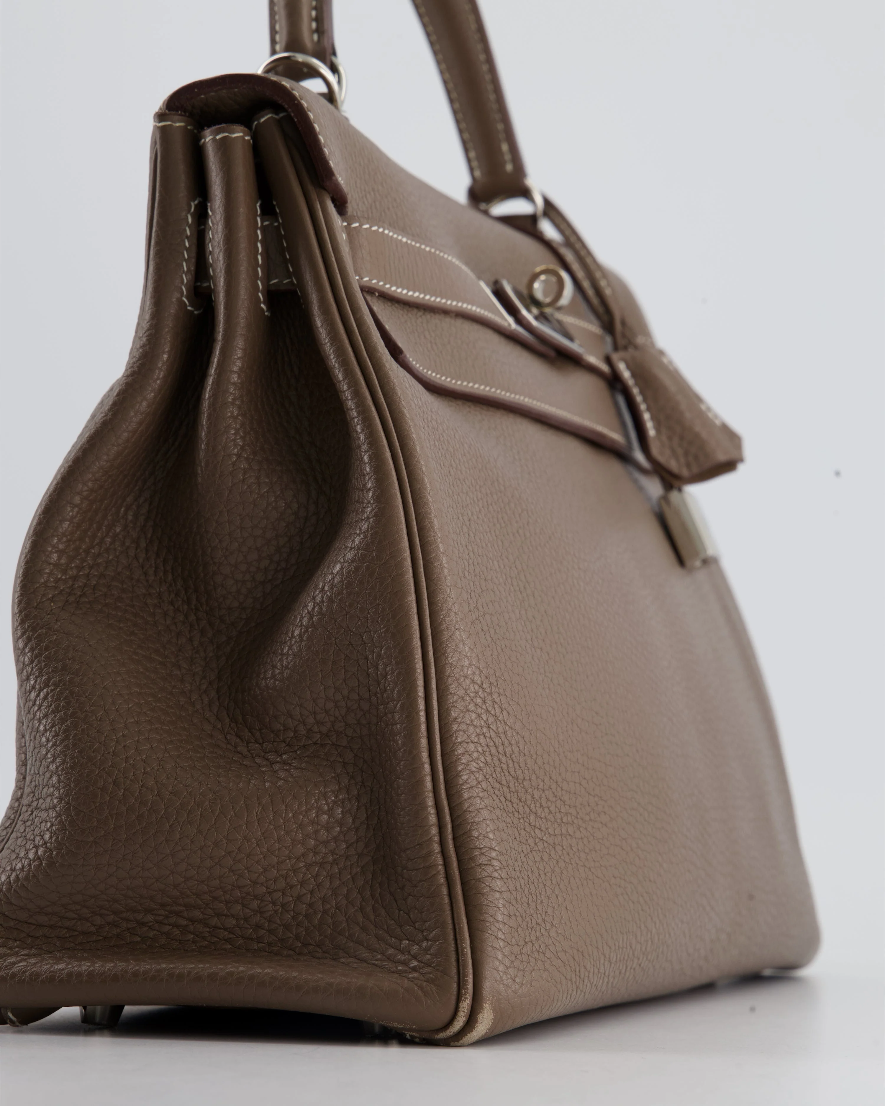 Hermès Kelly 32 Retourne Bag in Etoupe Clemence Leather with Palladium Hardware - Image 8