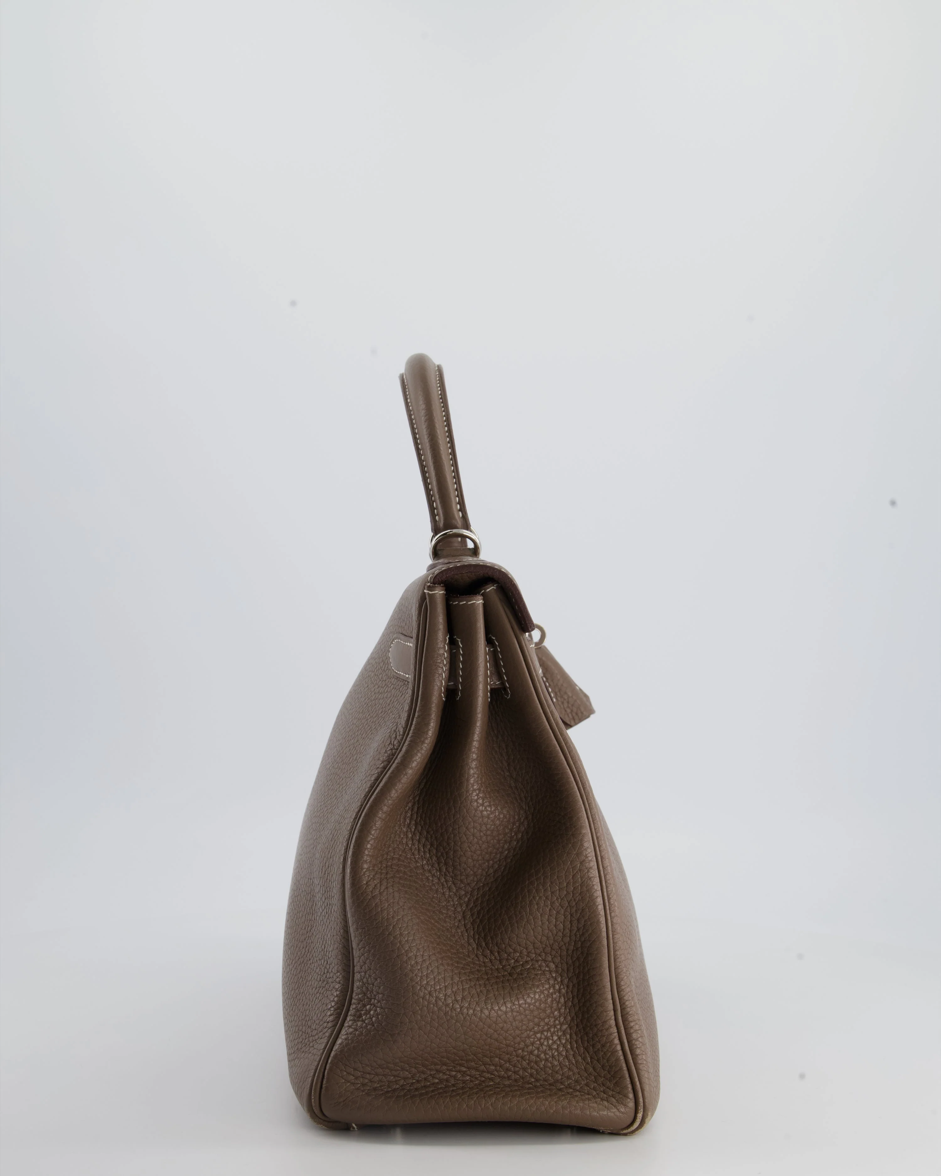 Hermès Kelly 32 Retourne Bag in Etoupe Clemence Leather with Palladium Hardware - Image 9