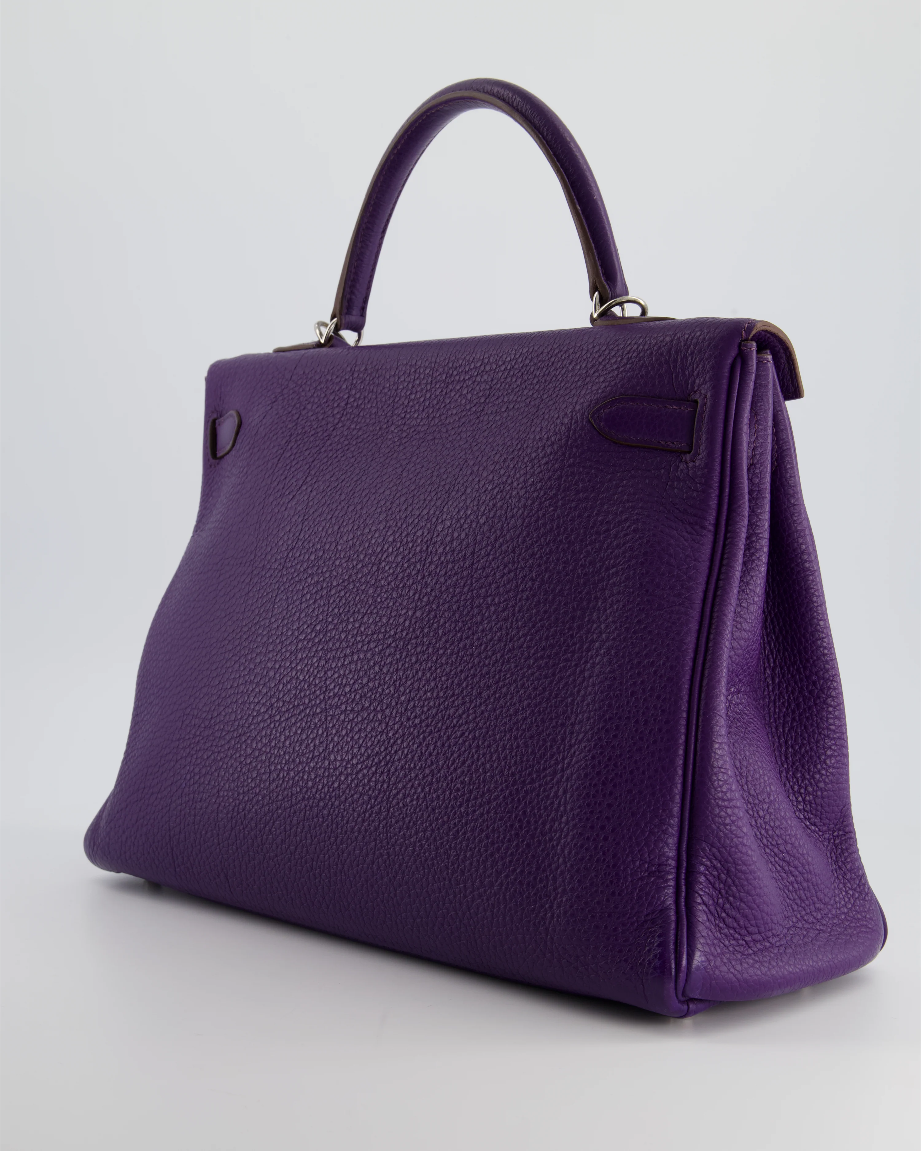 Hermès Kelly 35 Retourne Bag in Iris Togo Leather with Palladium Hardware - Image 11