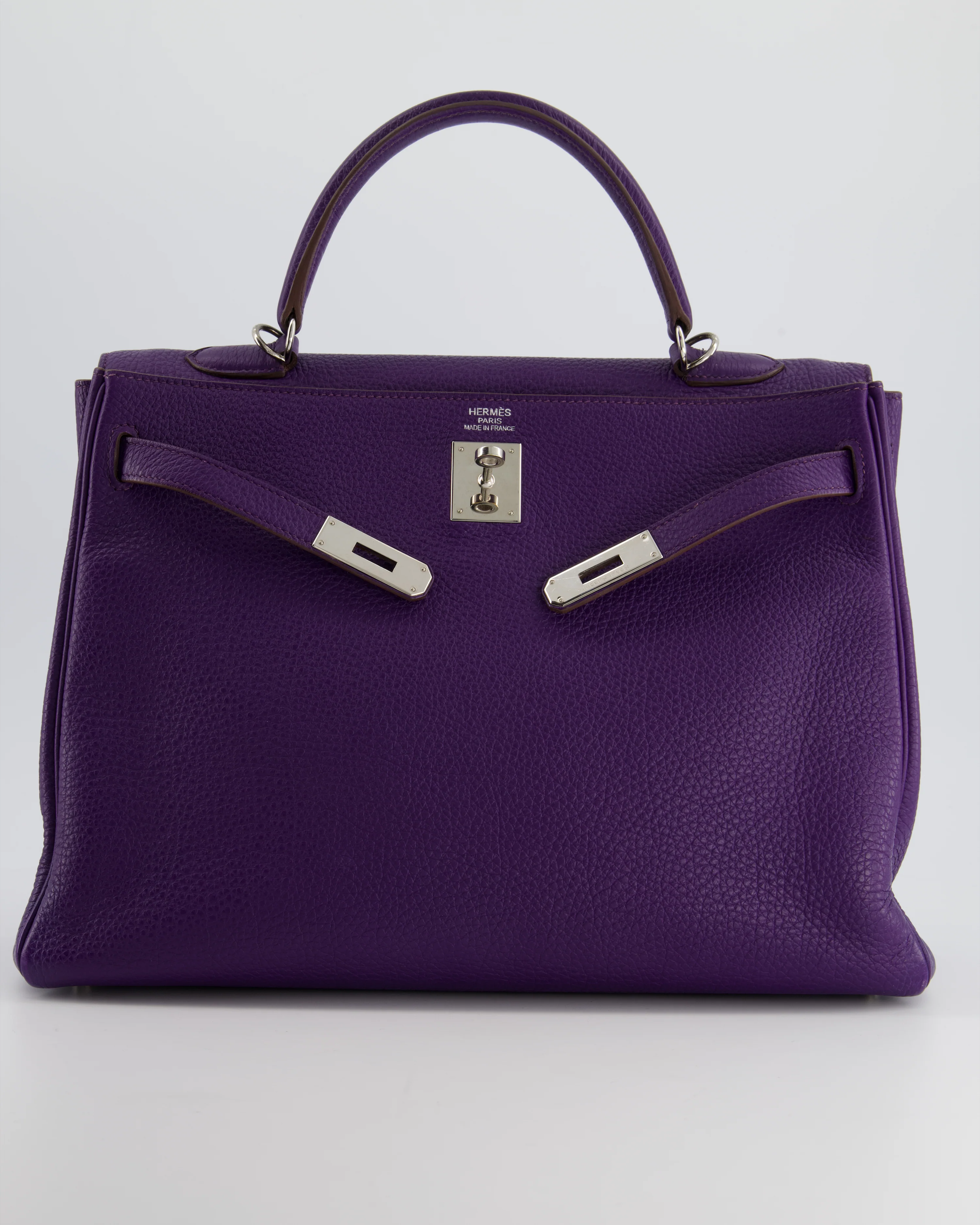 Hermès Kelly 35 Retourne Bag in Iris Togo Leather with Palladium Hardware - Image 15