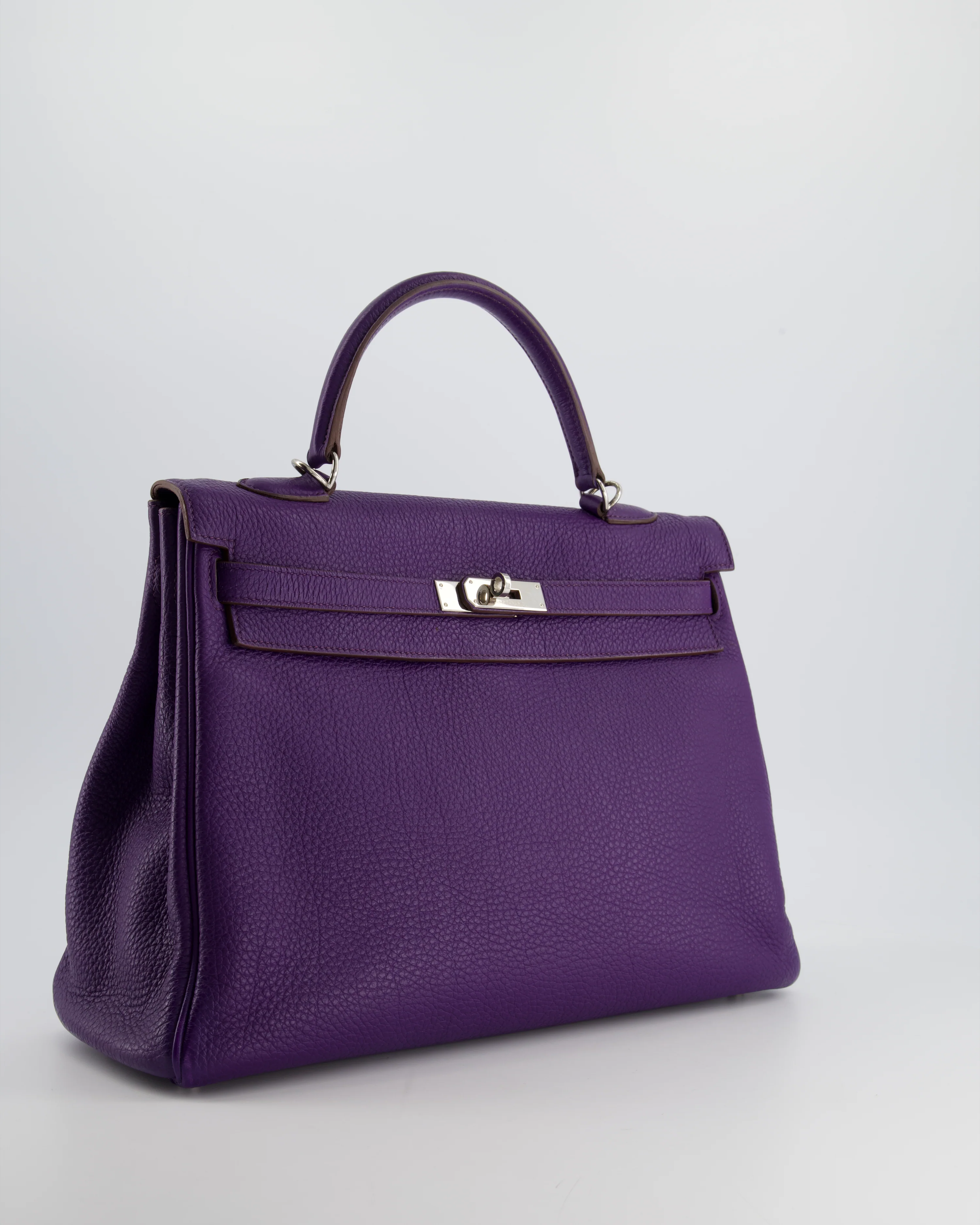 Hermès Kelly 35 Retourne Bag in Iris Togo Leather with Palladium Hardware - Image 6