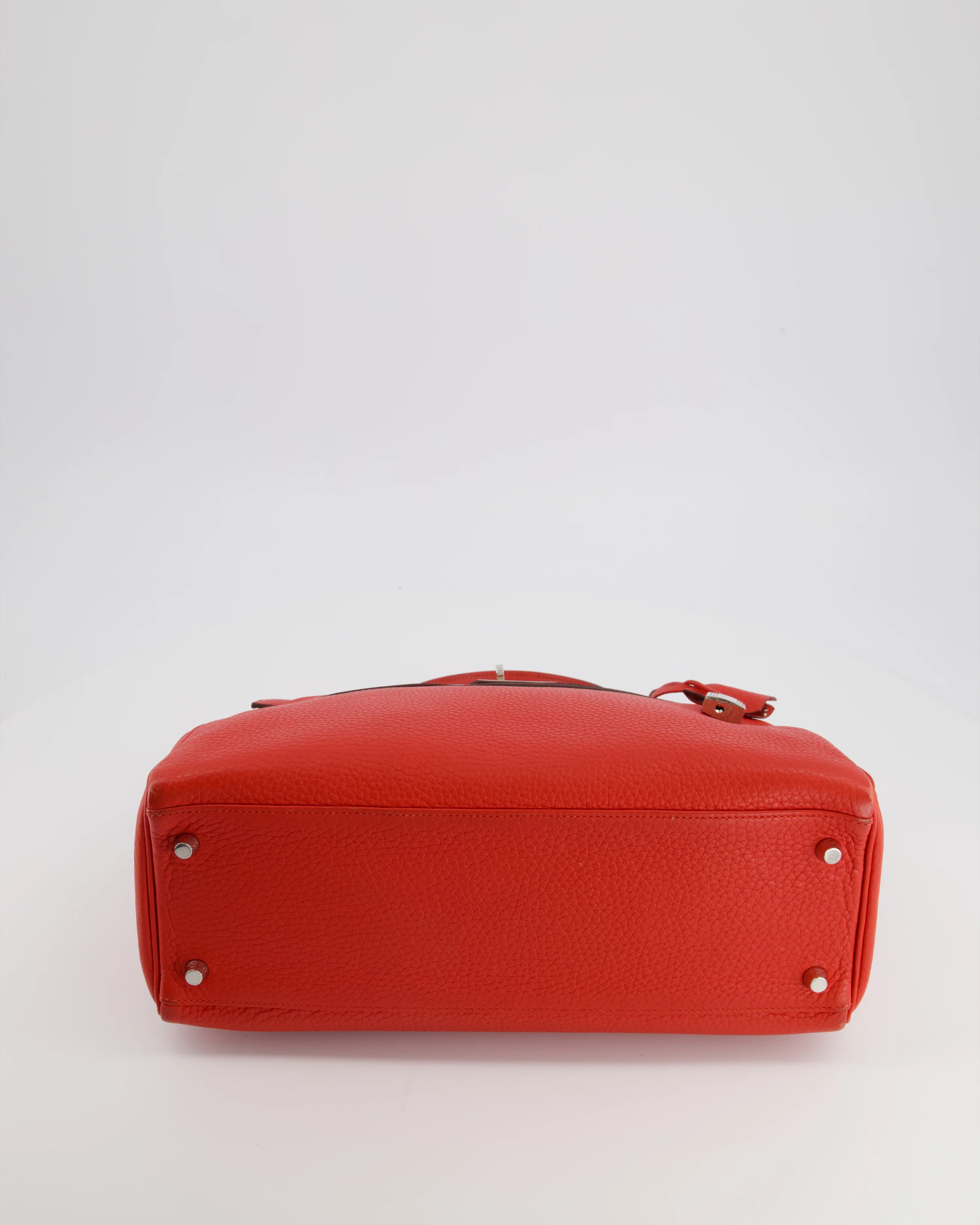 Hermès Kelly 32 Retourne Bag in Geranium Togo Leather and Palladium Hardware - Image 19