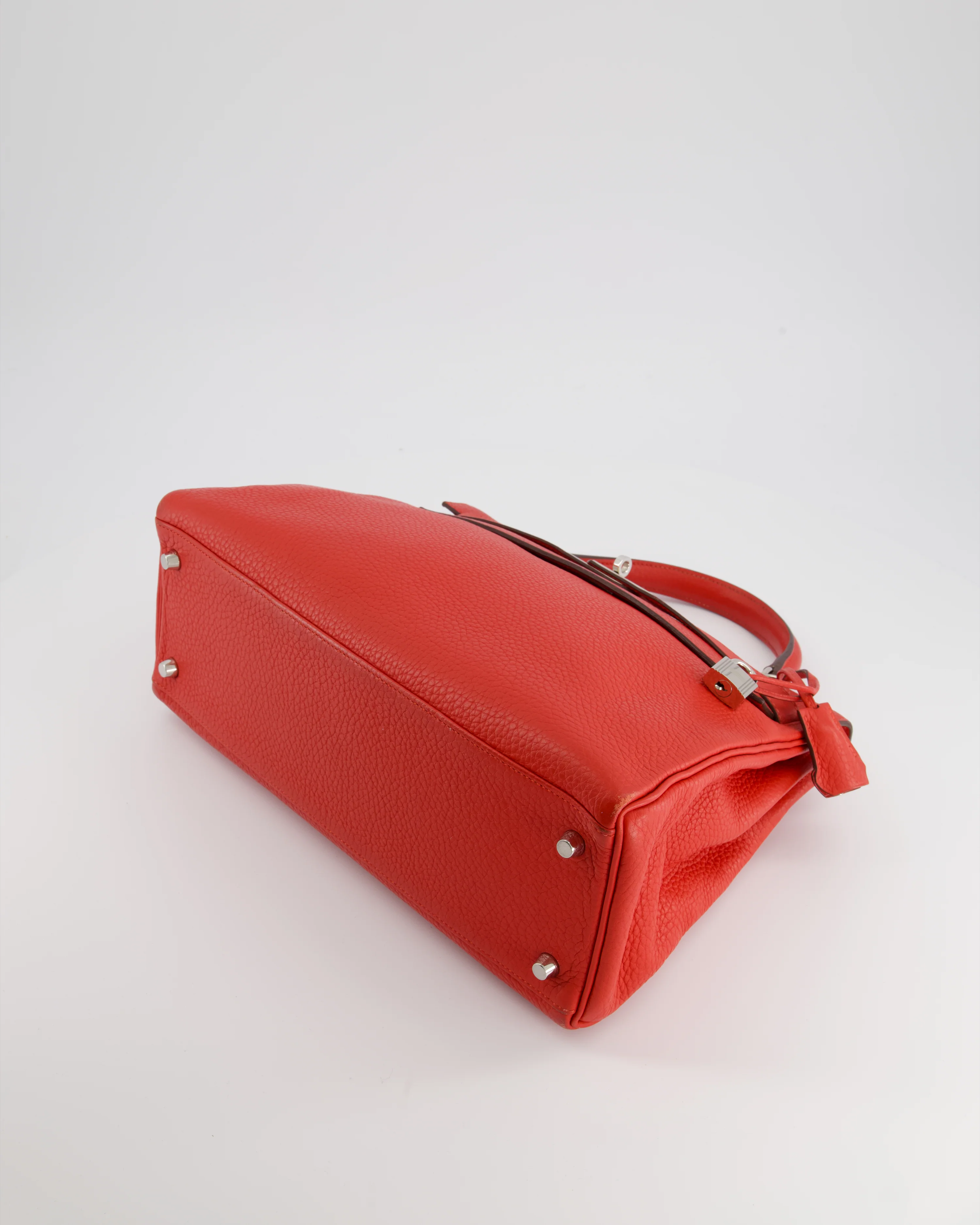 Hermès Kelly 32 Retourne Bag in Geranium Togo Leather and Palladium Hardware - Image 21