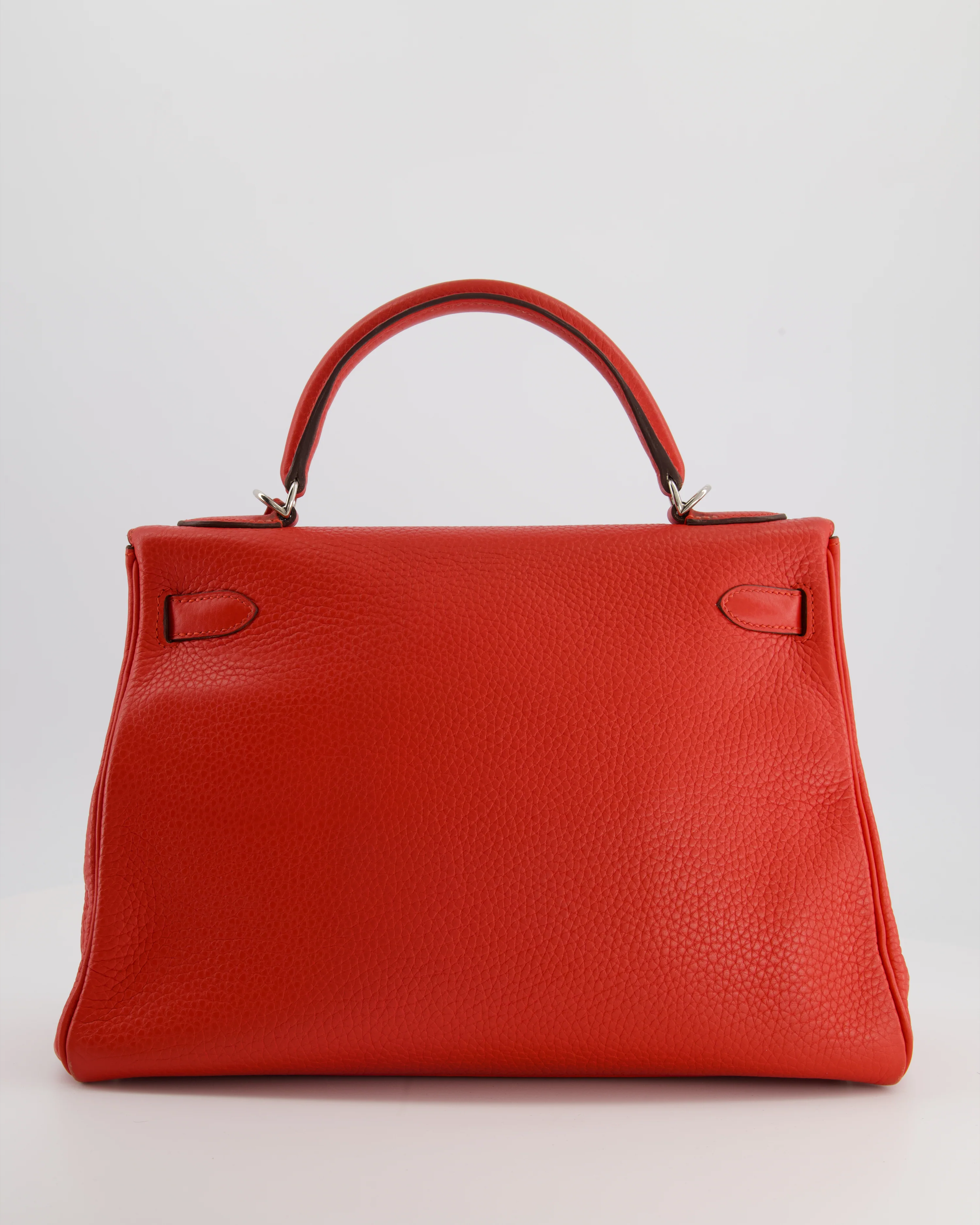 Hermès Kelly 32 Retourne Bag in Geranium Togo Leather and Palladium Hardware - Image 6