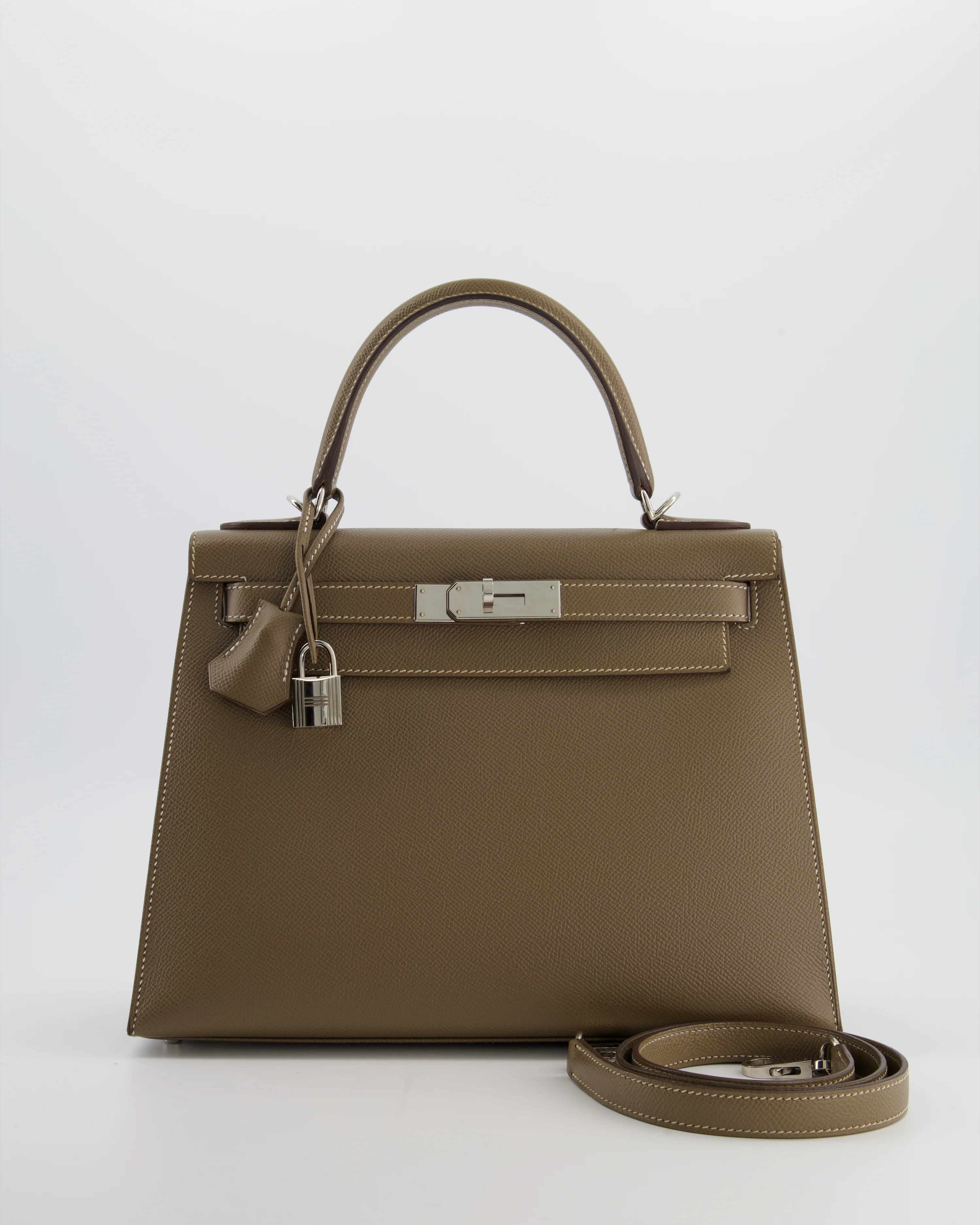 Hermès Kelly 28 Sellier Bag in Etoupe Epsom Leather with Palladium Hardware