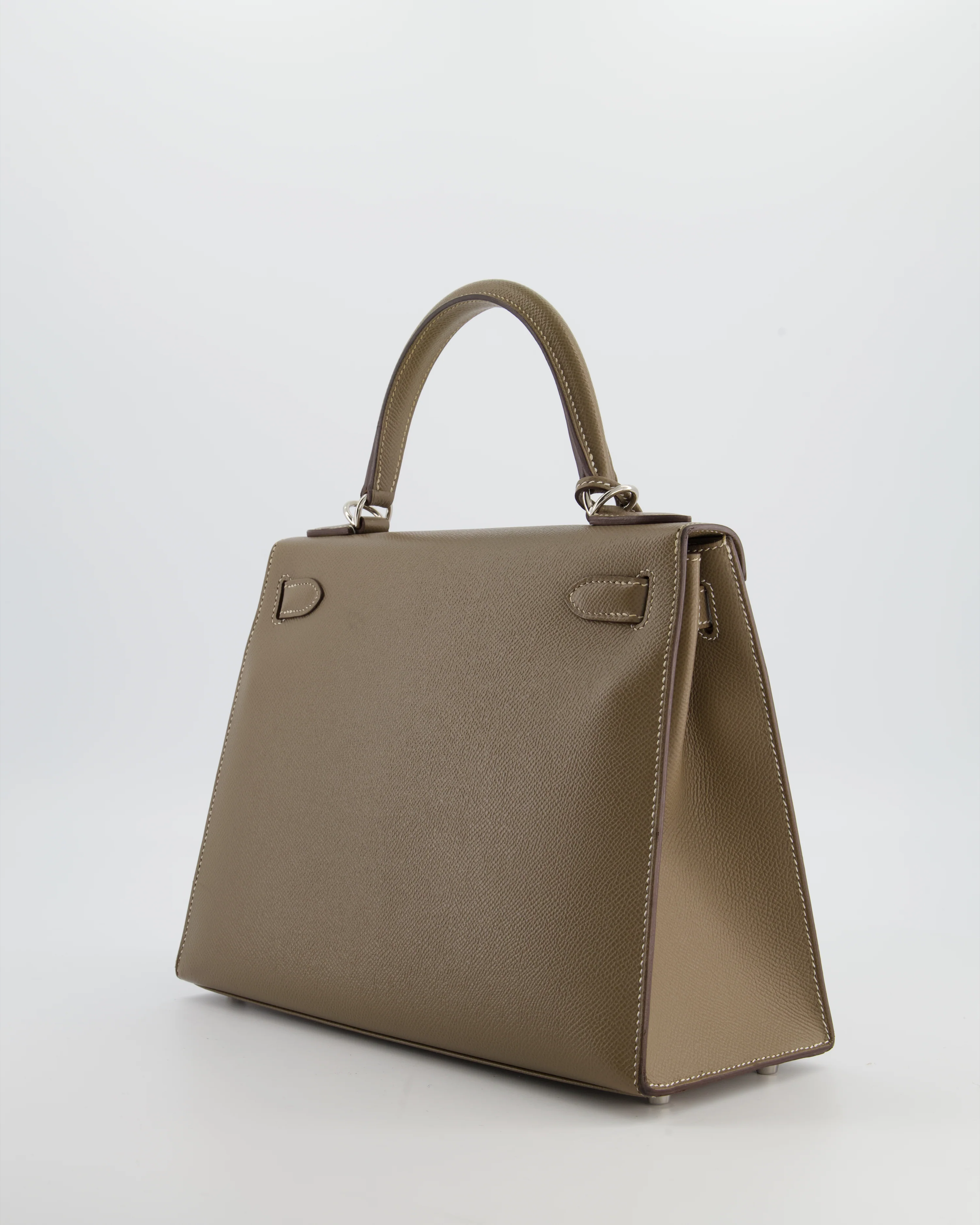 Hermès Kelly 28 Sellier Bag in Etoupe Epsom Leather with Palladium Hardware - Image 4