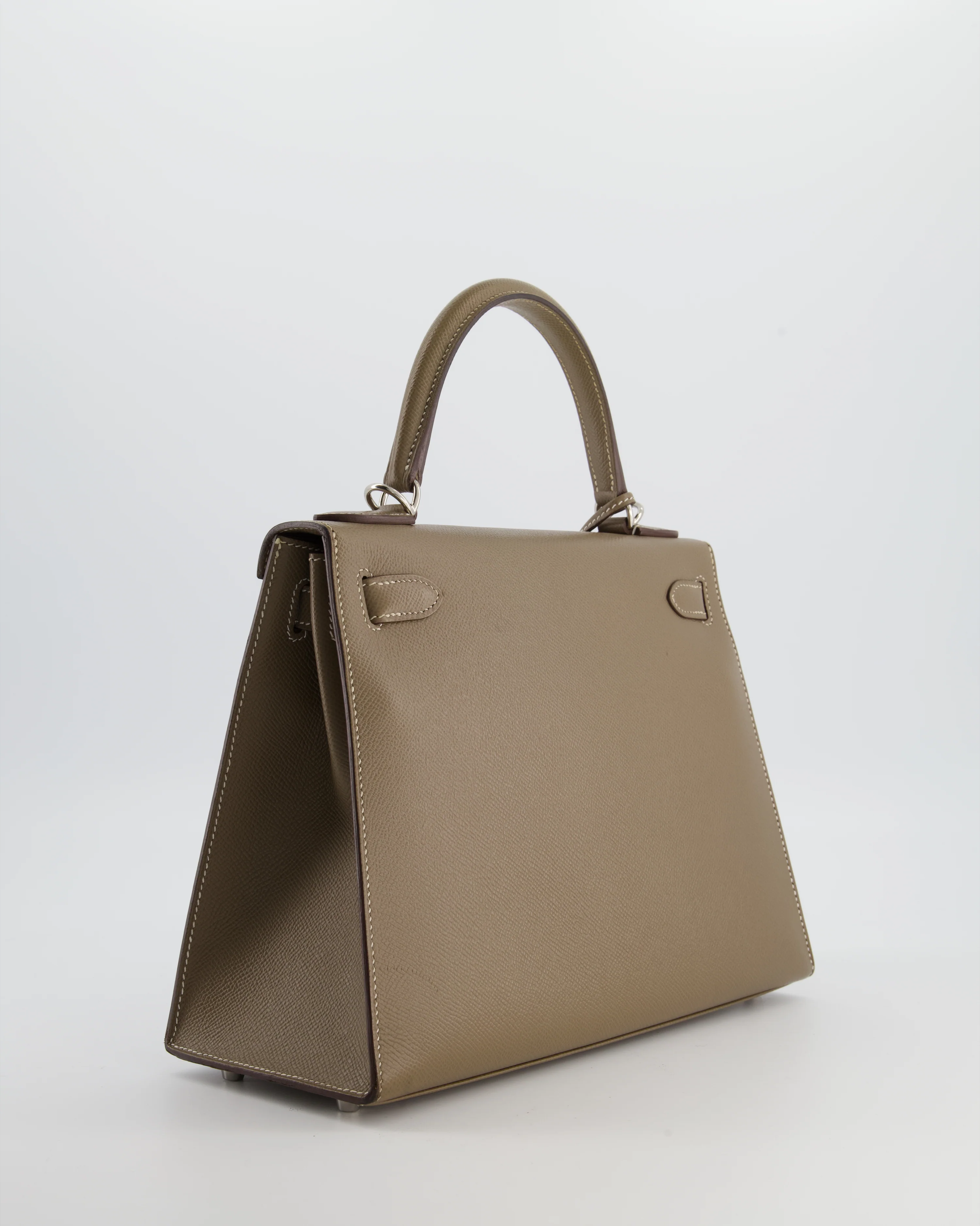 Hermès Kelly 28 Sellier Bag in Etoupe Epsom Leather with Palladium Hardware - Image 6