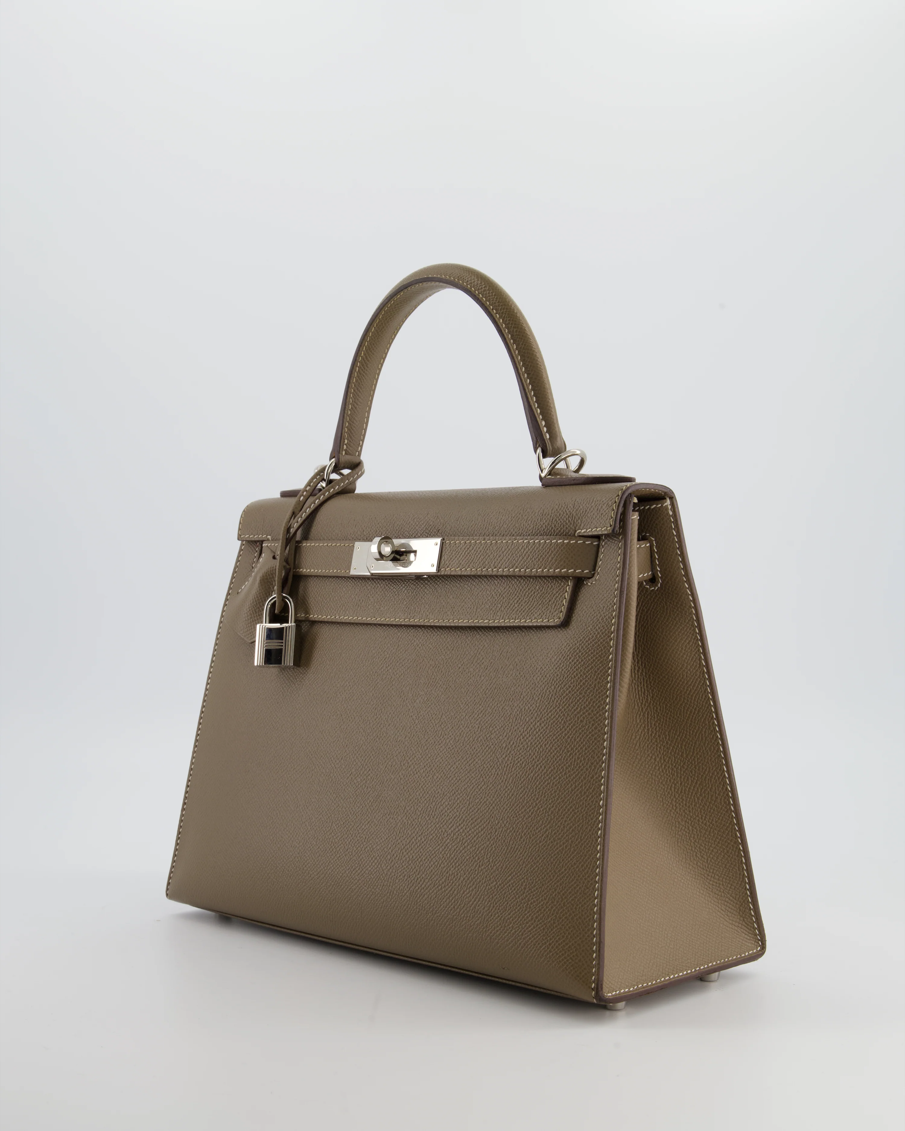 Hermès Kelly 28 Sellier Bag in Etoupe Epsom Leather with Palladium Hardware - Image 8