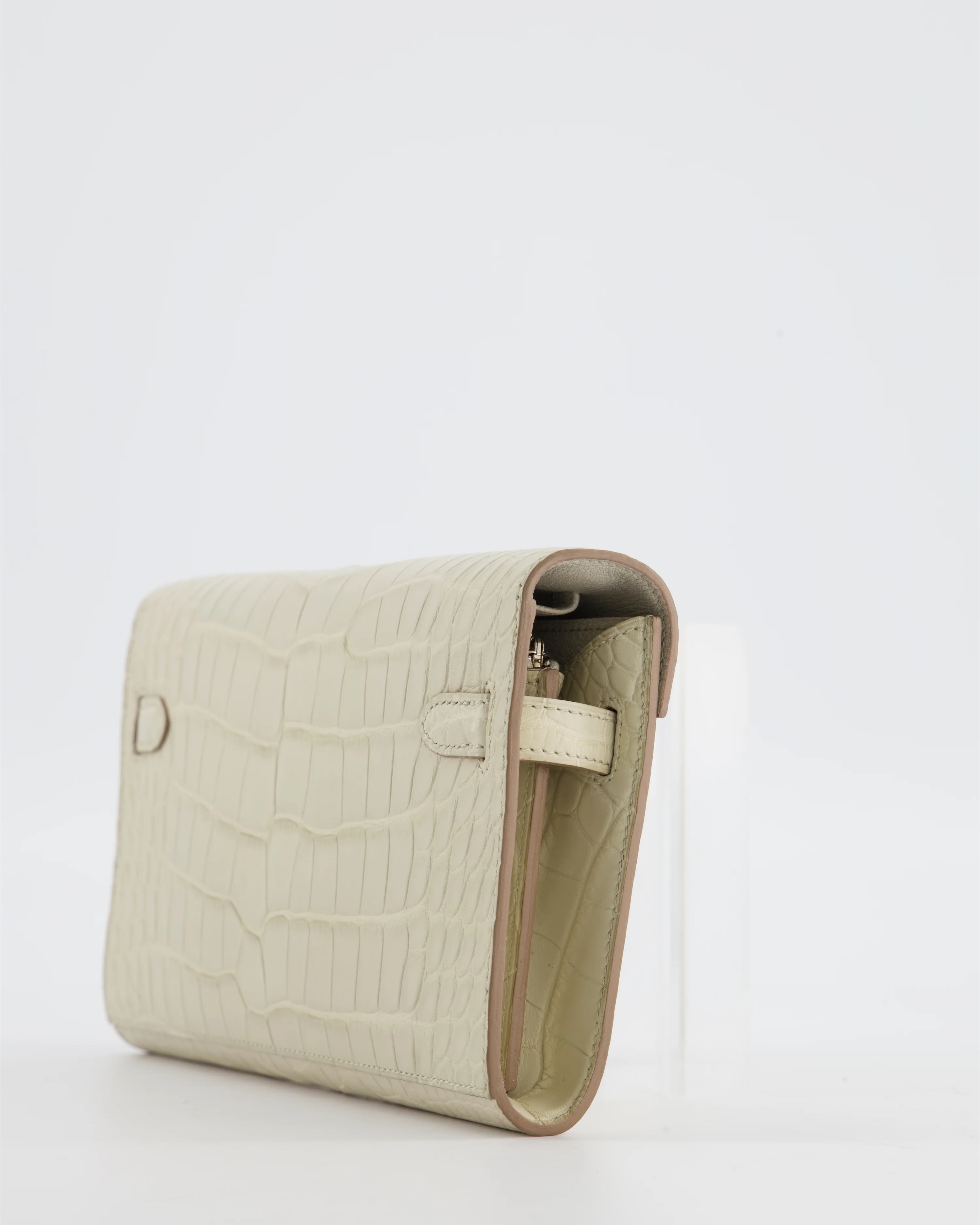 Hermès Kelly To Go Bag in Beton Alligator Mississippiensis Leather with Palladium Hardware - Image 6
