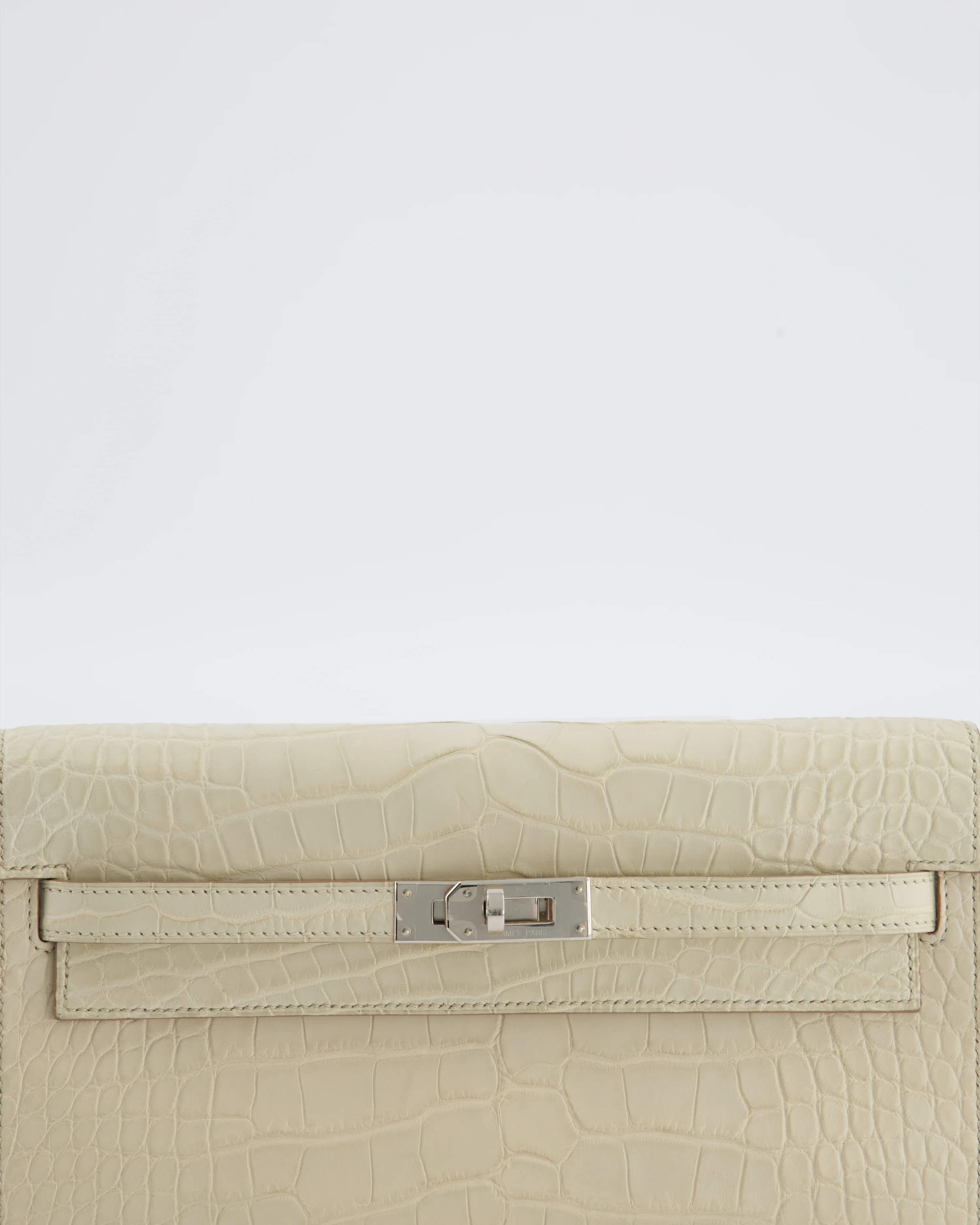 Hermès Kelly To Go Bag in Beton Alligator Mississippiensis Leather with Palladium Hardware - Image 9