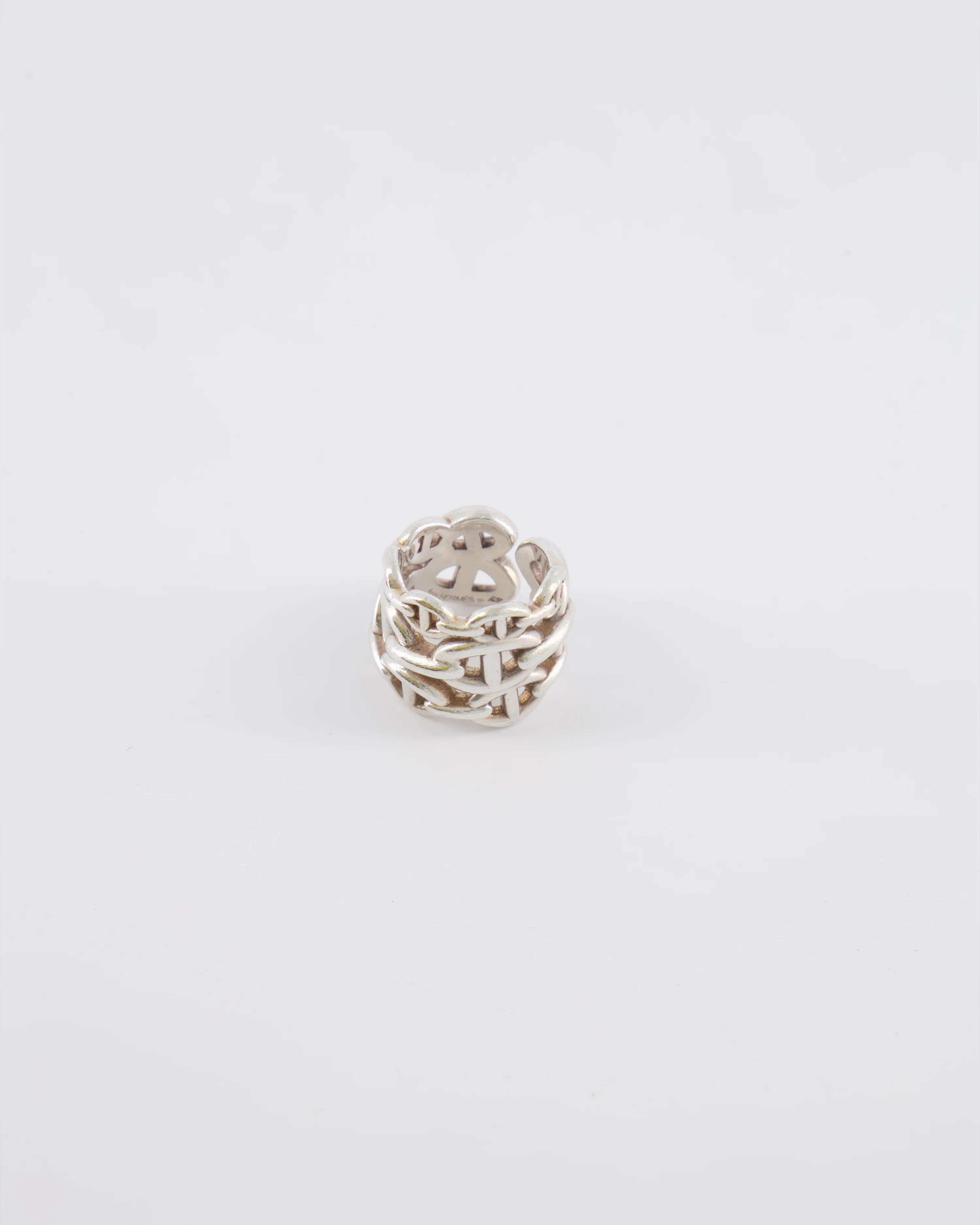 Hermès Large Chaine D'Ancre Enchainee Ring in Sterling Silver Size 50 RRP £890 - Image 3