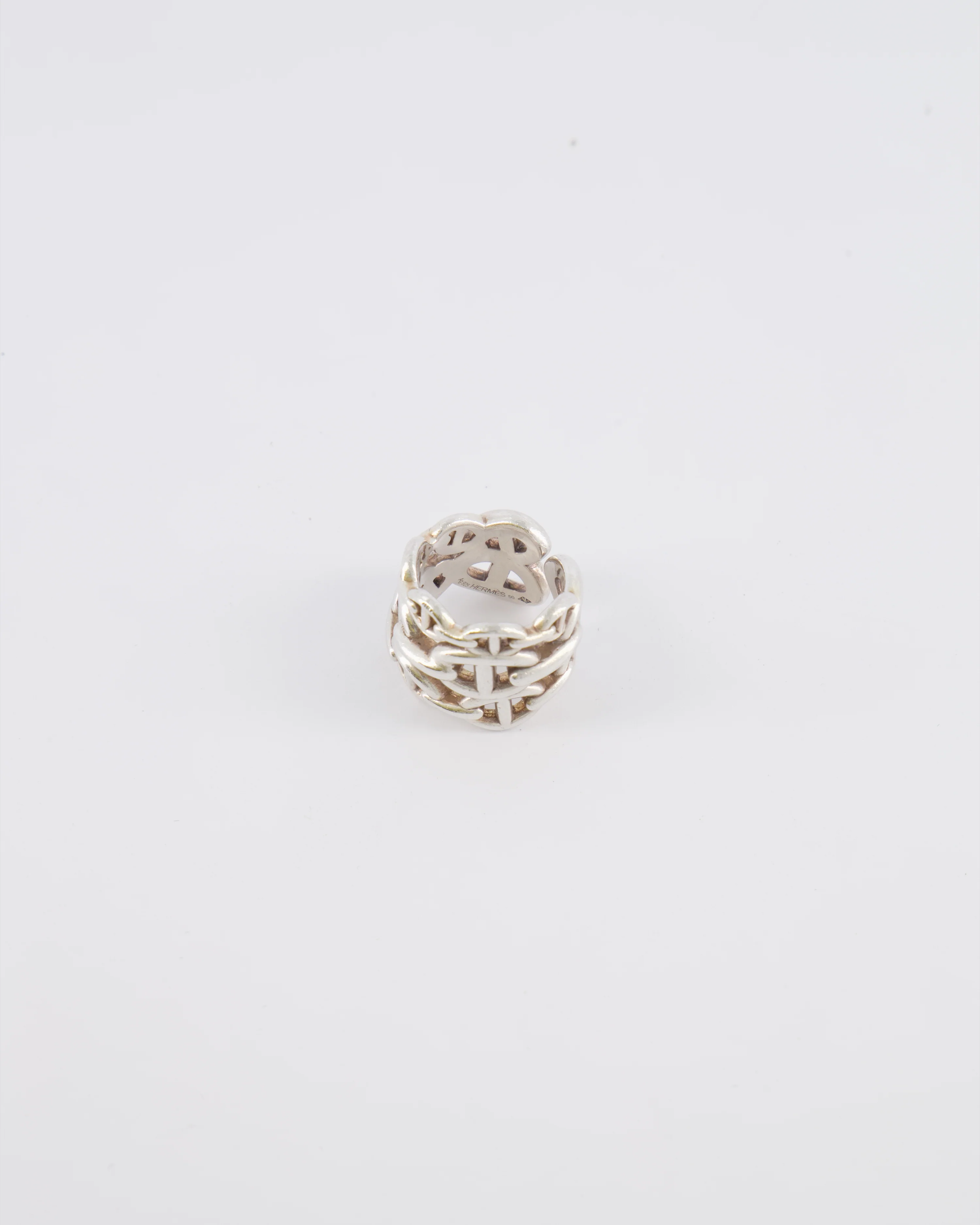 Hermès Large Chaine D'Ancre Enchainee Ring in Sterling Silver Size 50 RRP £890 - Image 5