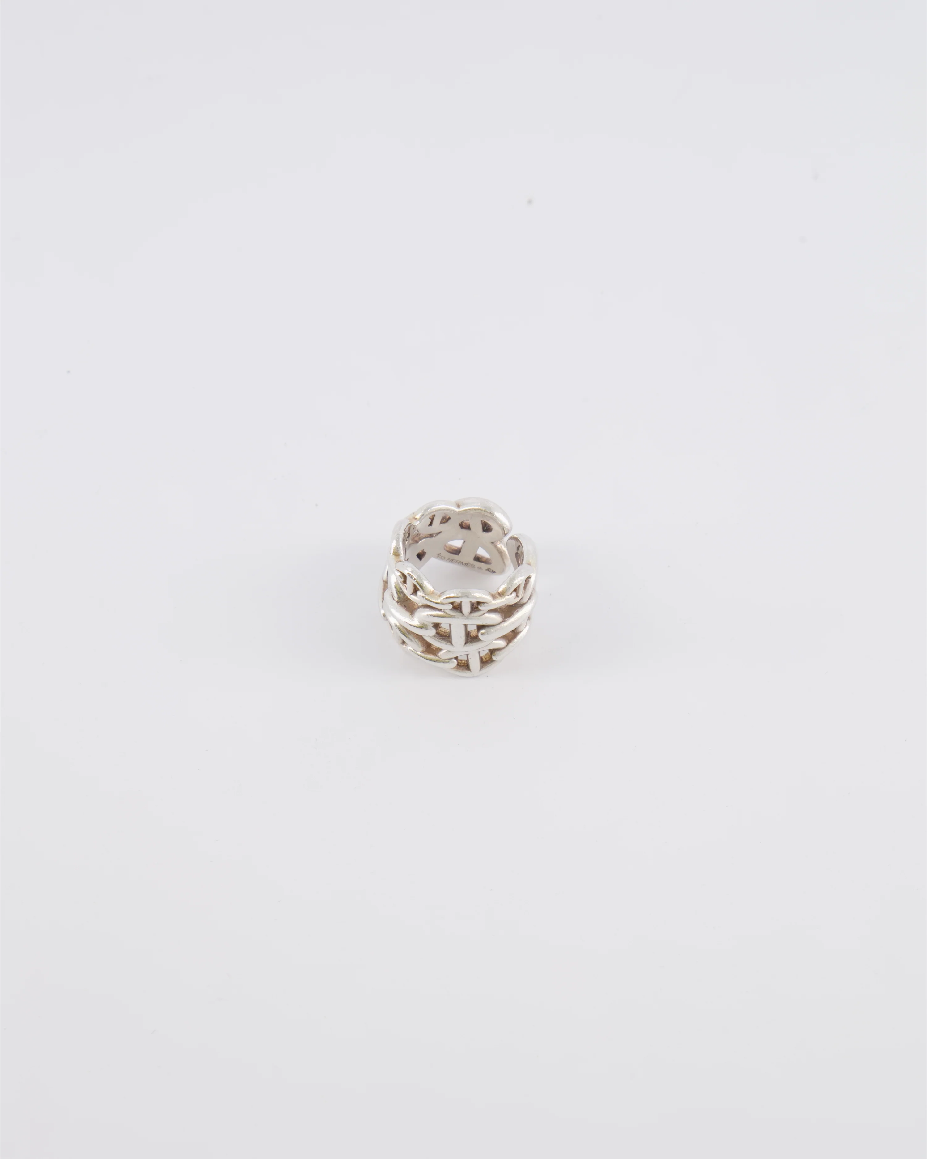 Hermès Large Chaine D'Ancre Enchainee Ring in Sterling Silver Size 50 RRP £890 - Image 6