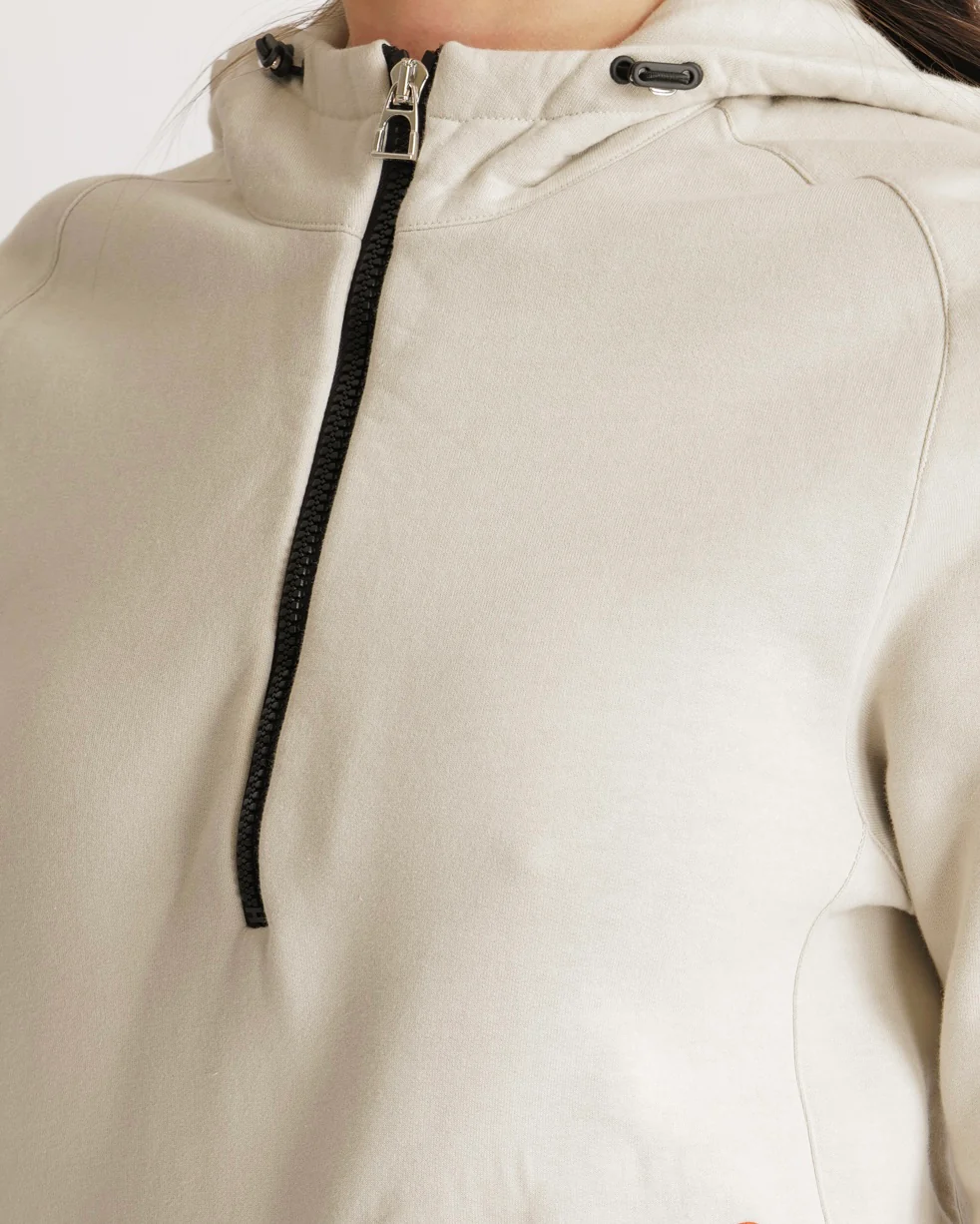 Hermès Light Grey Quarter Zip Sweatshirt with Orange Pocket Profile Detail Size M (UK 10) RRP £1,000 - Image 4