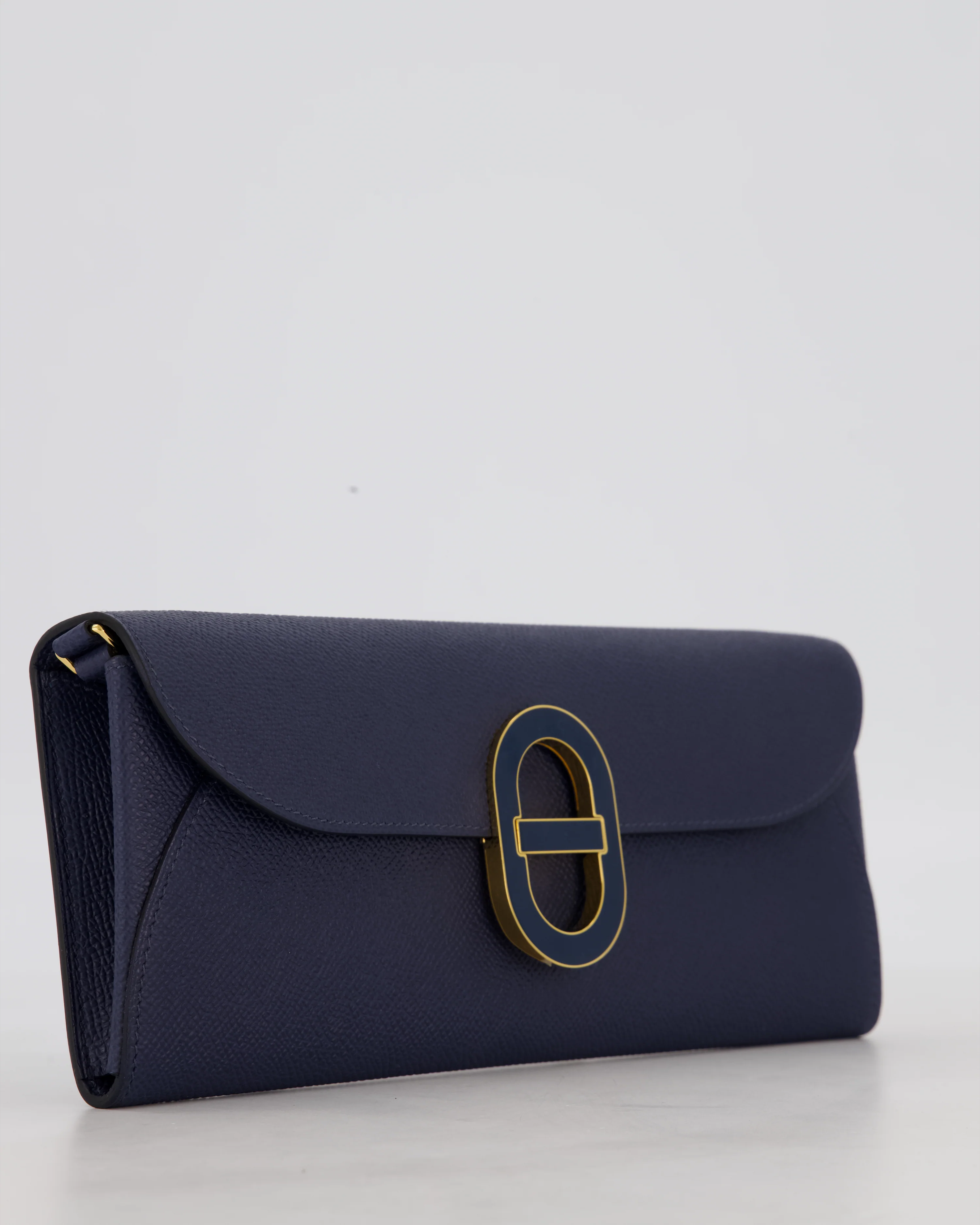 Hermès Maillon To Go Bag in Bleu Saphir Epsom Leather with Gold Hardware and Bleu Saphir Enamel - Image 10