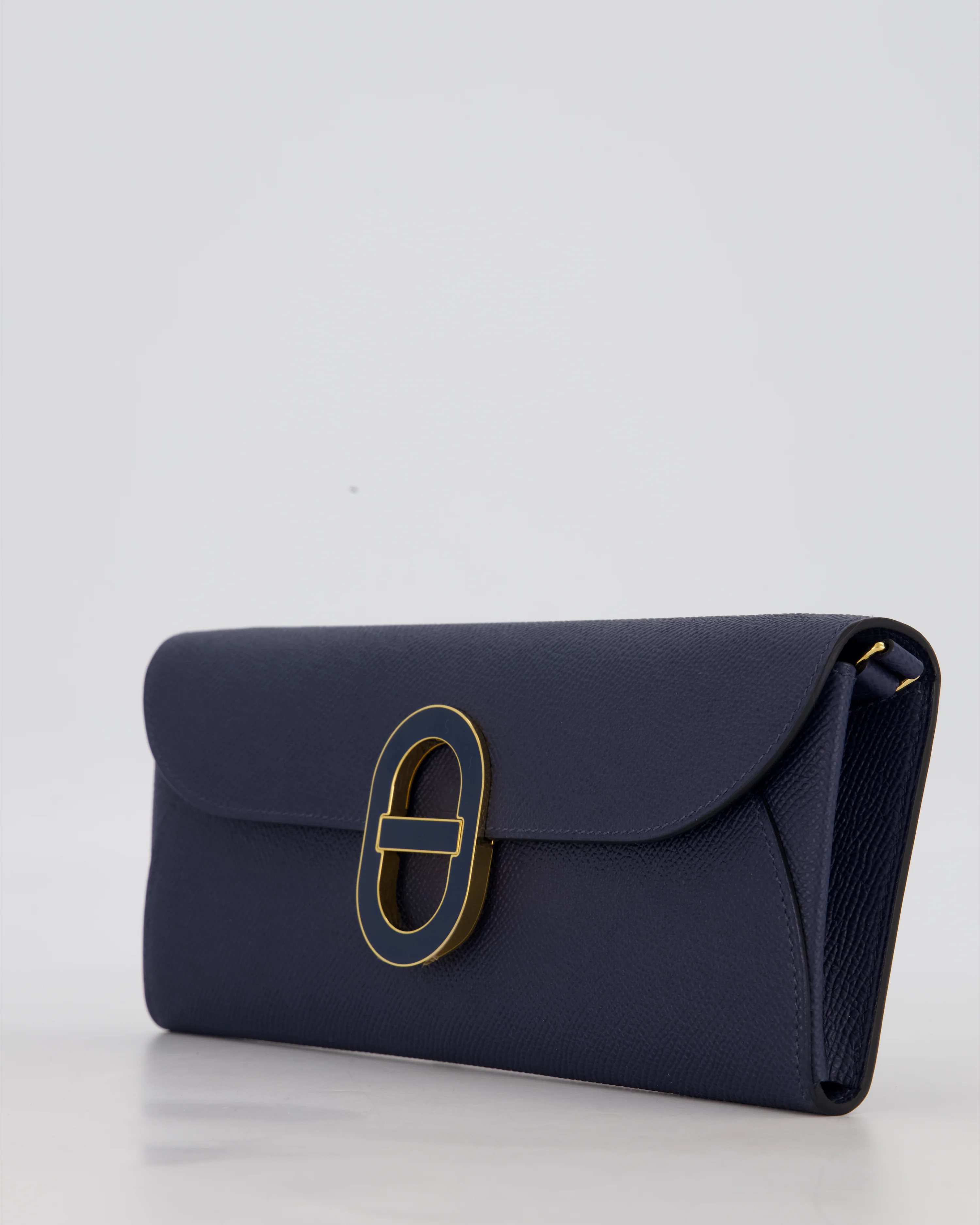 Hermès Maillon To Go Bag in Bleu Saphir Epsom Leather with Gold Hardware and Bleu Saphir Enamel - Image 11