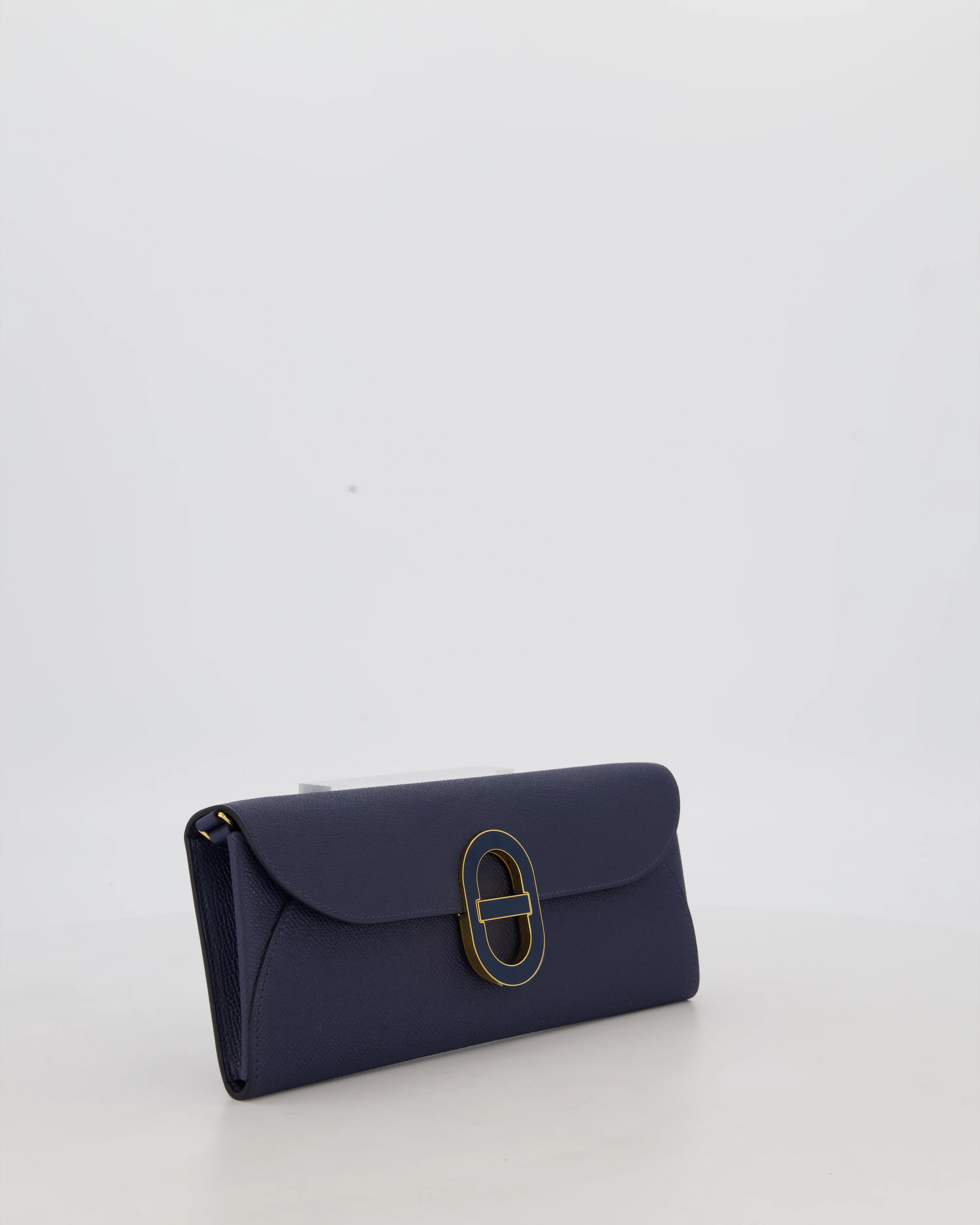 Hermès Maillon To Go Bag in Bleu Saphir Epsom Leather with Gold Hardware and Bleu Saphir Enamel - Image 3