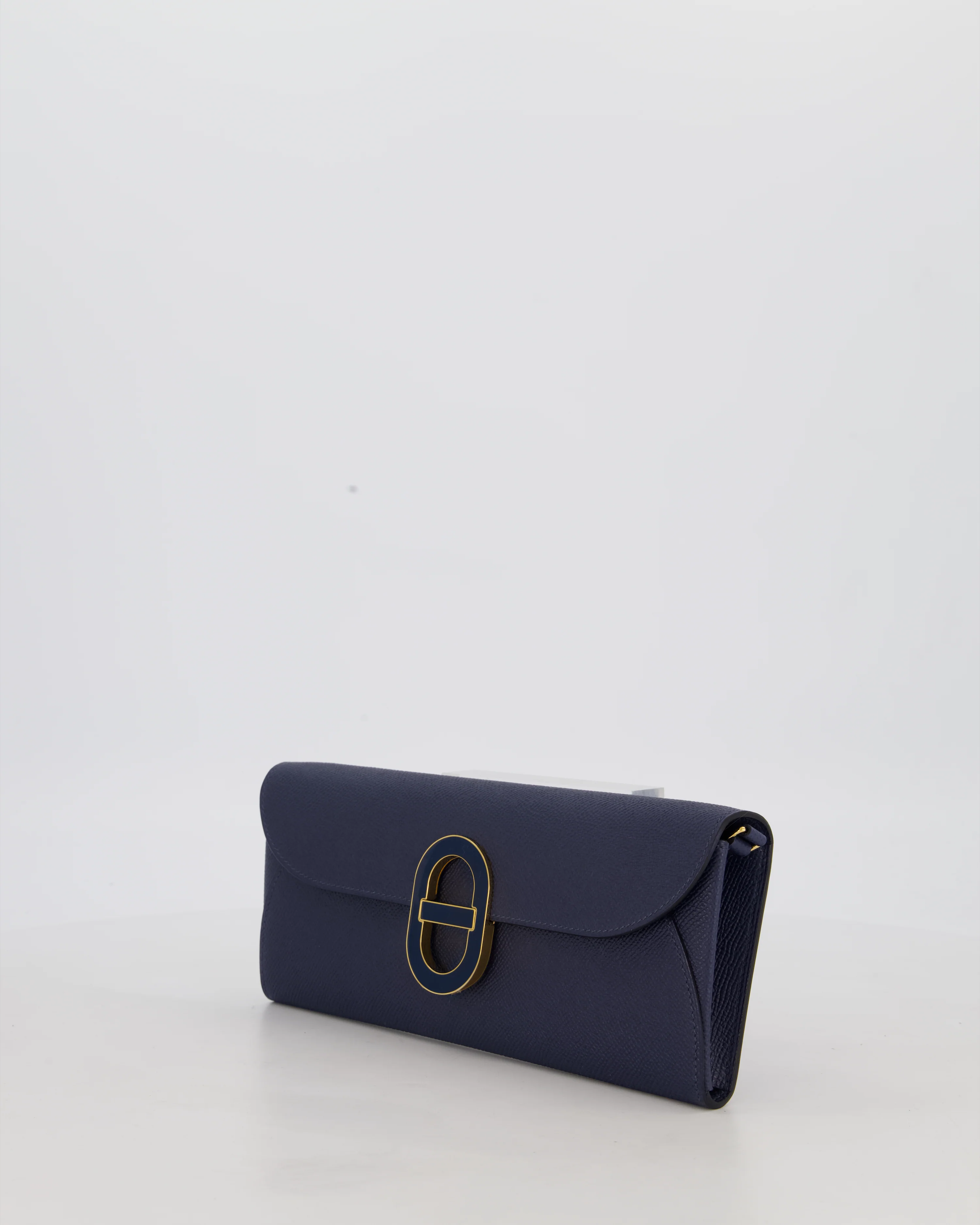 Hermès Maillon To Go Bag in Bleu Saphir Epsom Leather with Gold Hardware and Bleu Saphir Enamel - Image 9