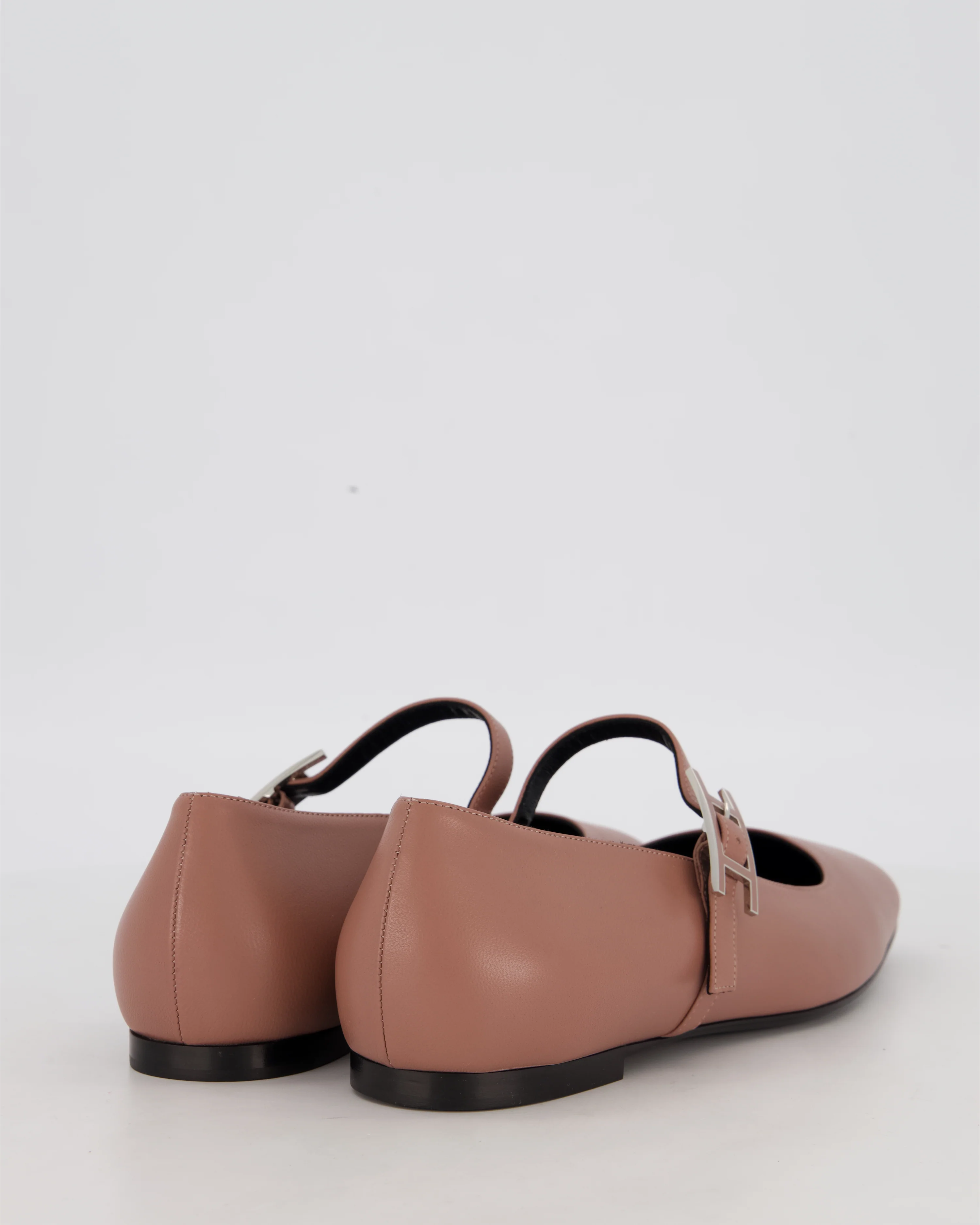 Hermès Mary Jane Ballet Flats in Rose Antique Goatskin Leather with Enamel Hapi Buckle Hardware Size EU 40 - Image 4